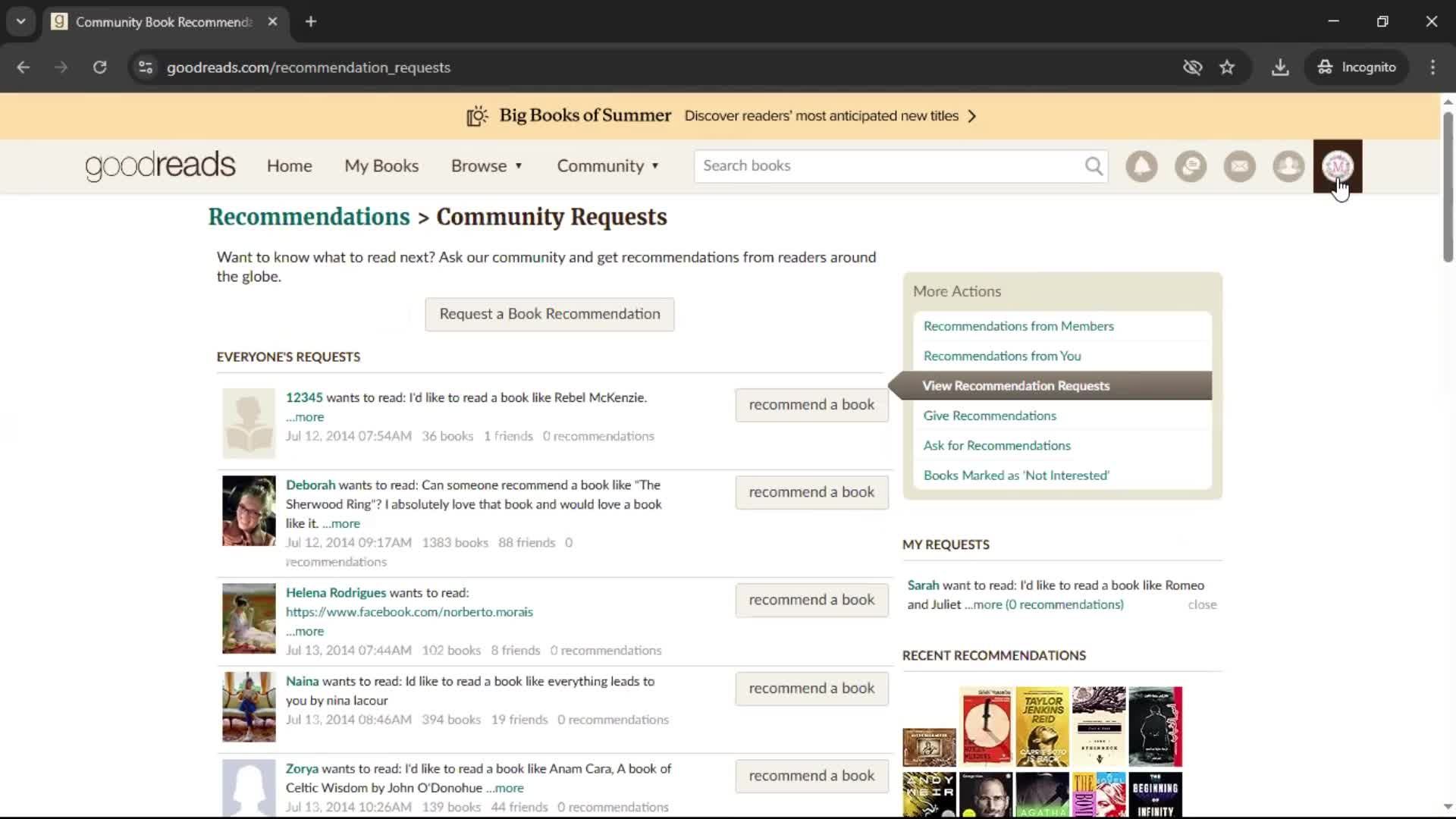 General browsing screenshot