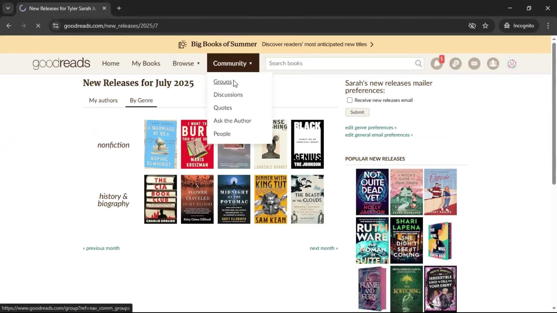 General browsing screenshot