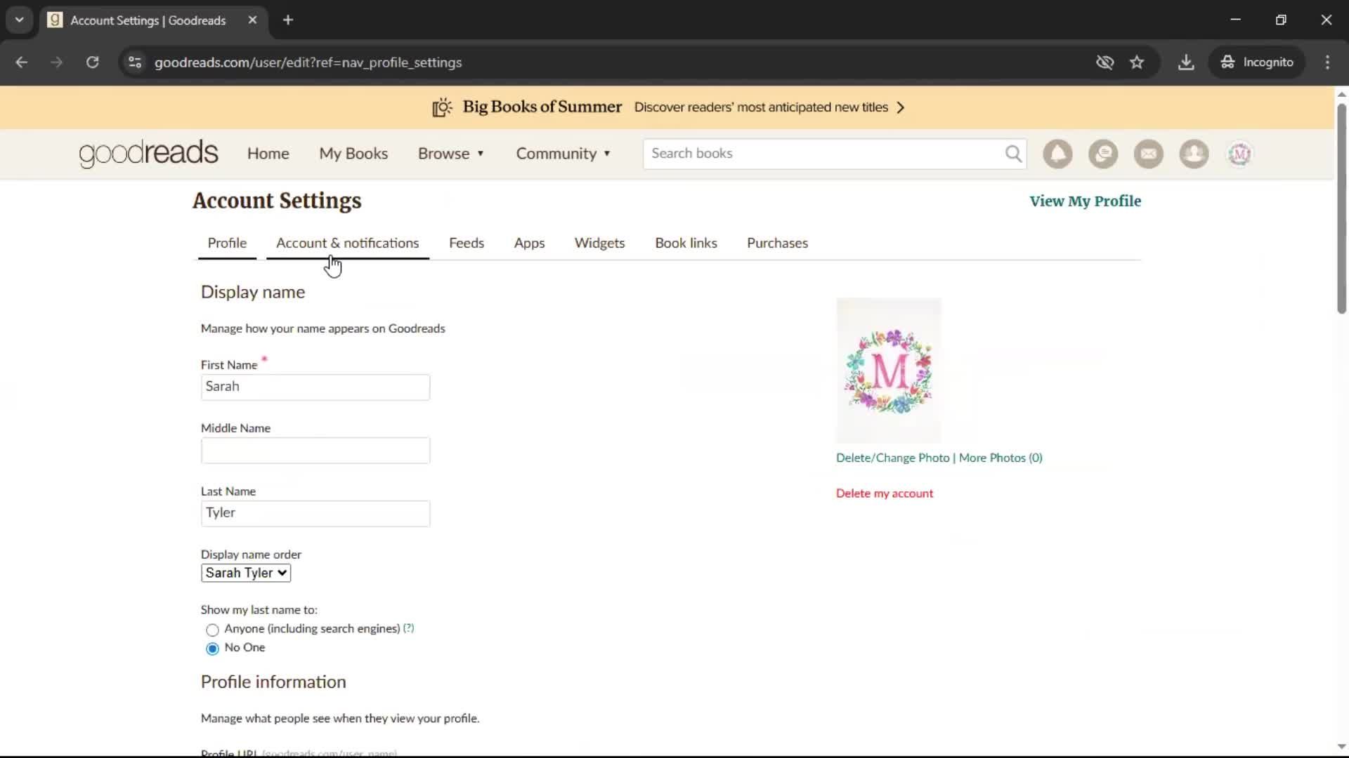 General browsing screenshot