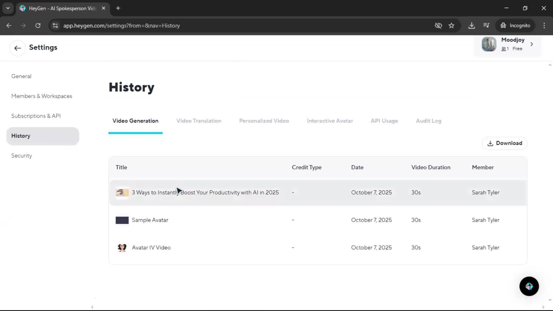 General browsing screenshot