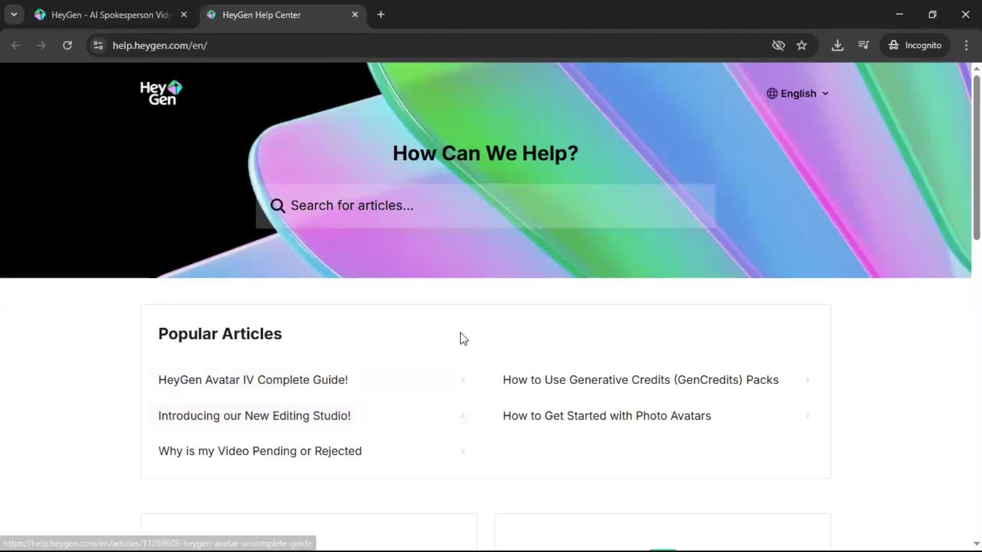 General browsing screenshot