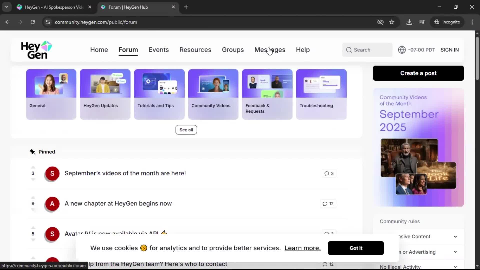 General browsing screenshot