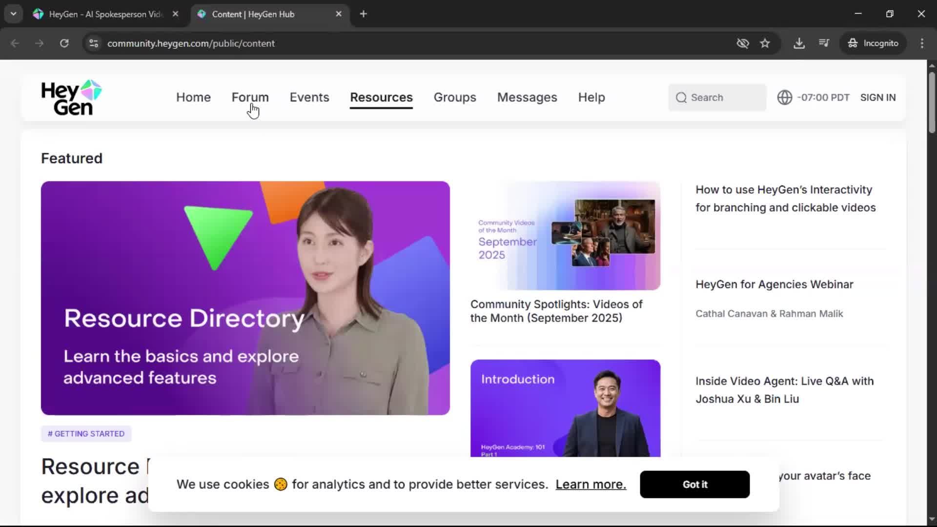 General browsing screenshot
