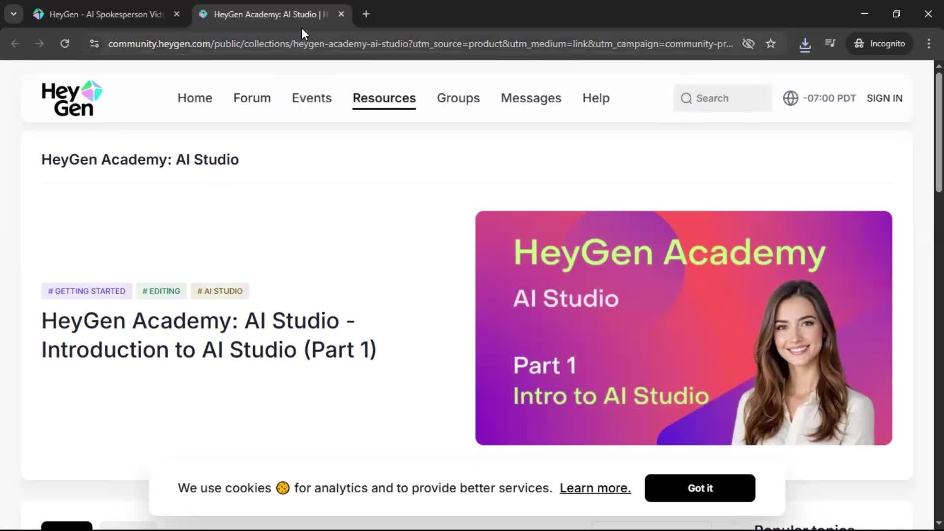 General browsing screenshot