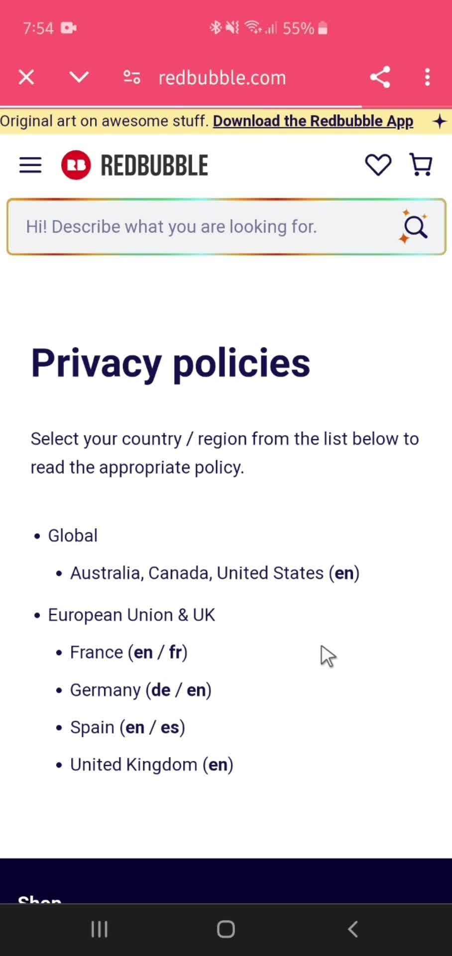 General browsing screenshot