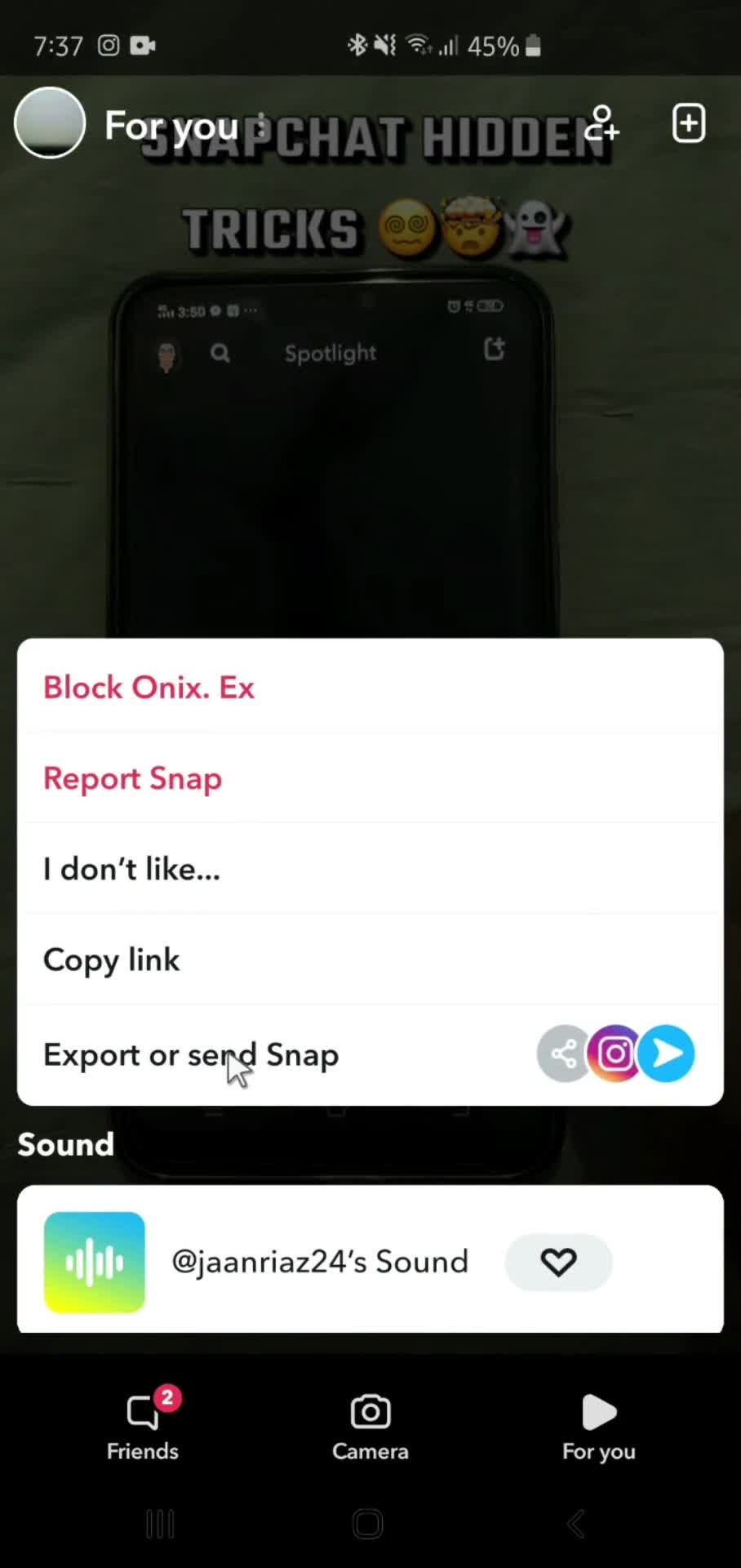 General browsing on Snapchat video thumbnail