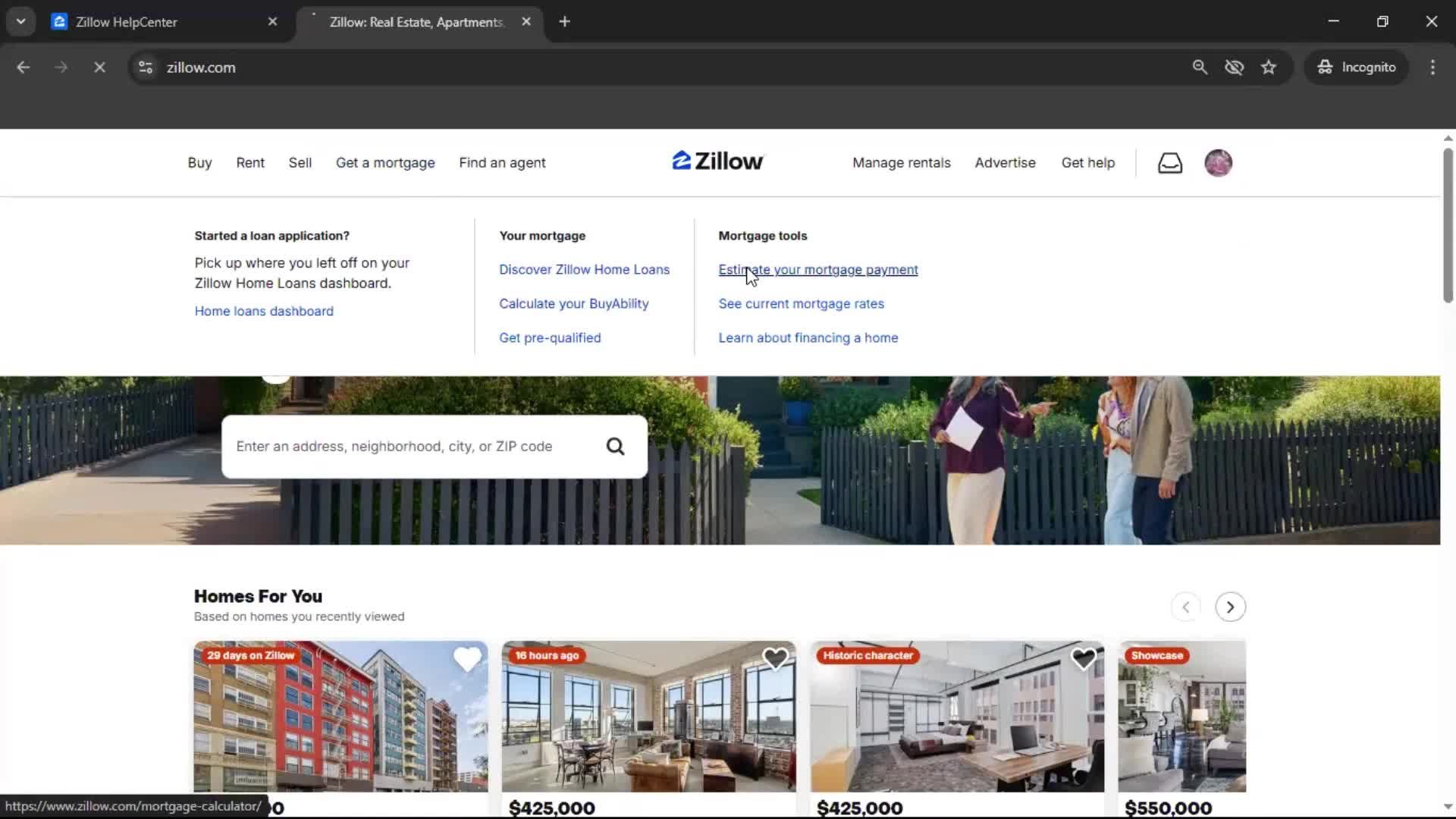 General browsing screenshot