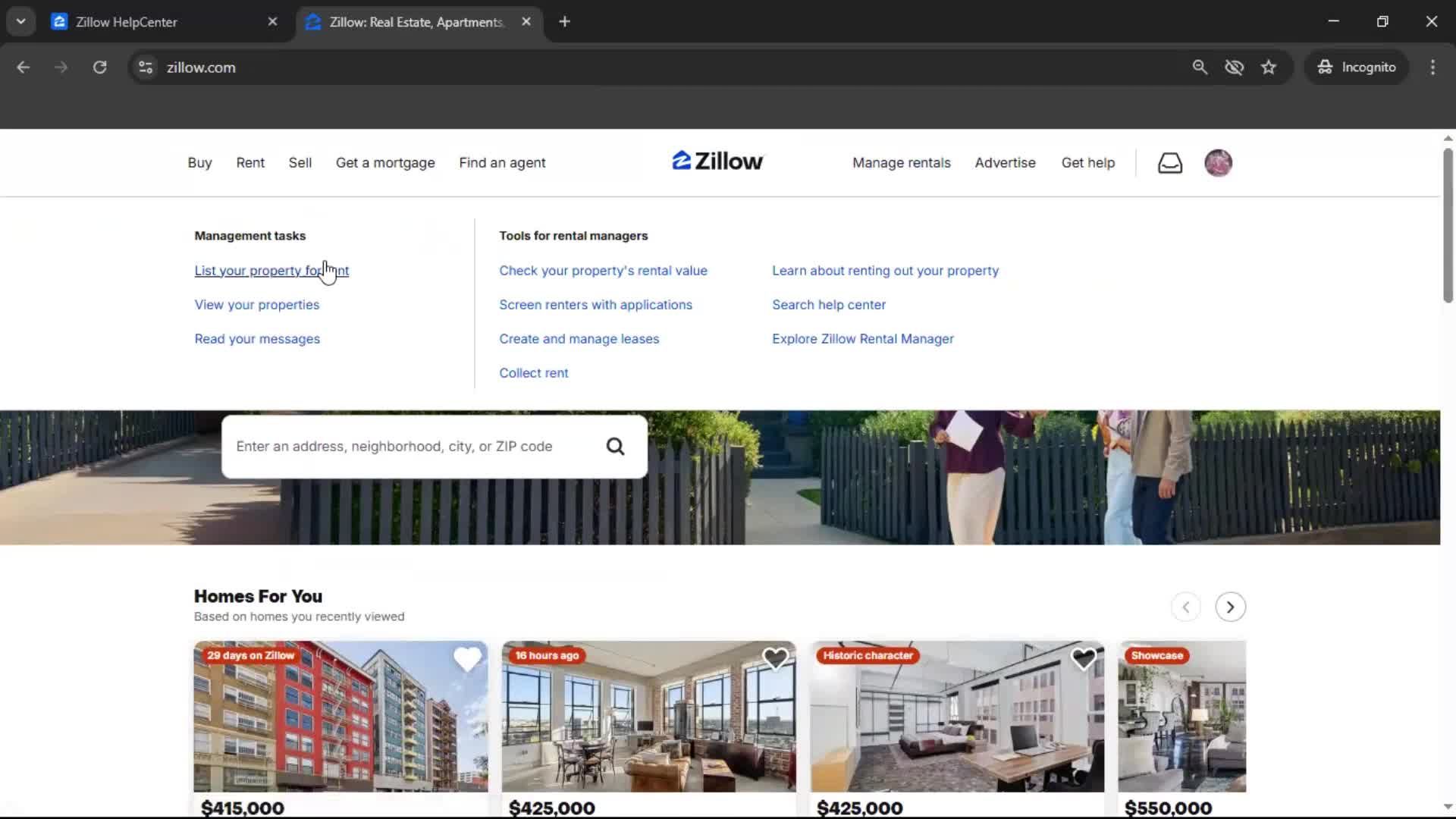 General browsing screenshot