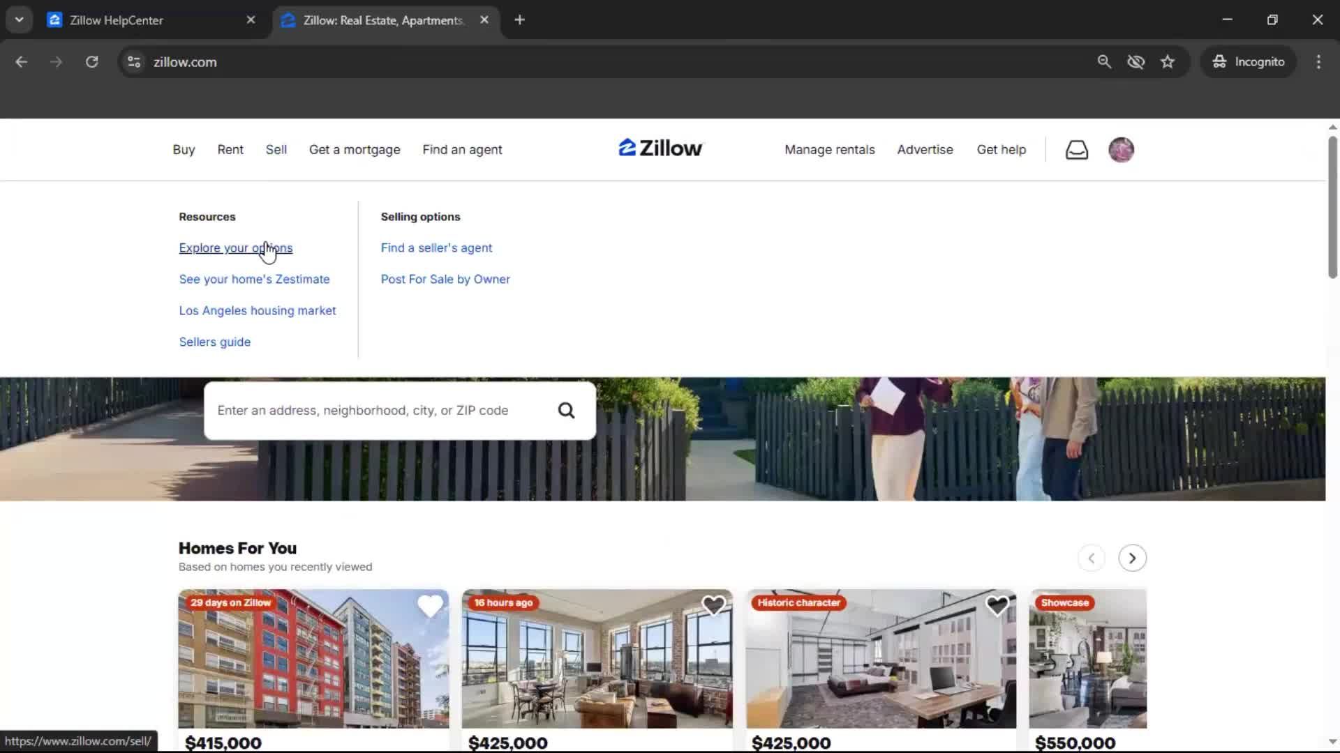General browsing screenshot