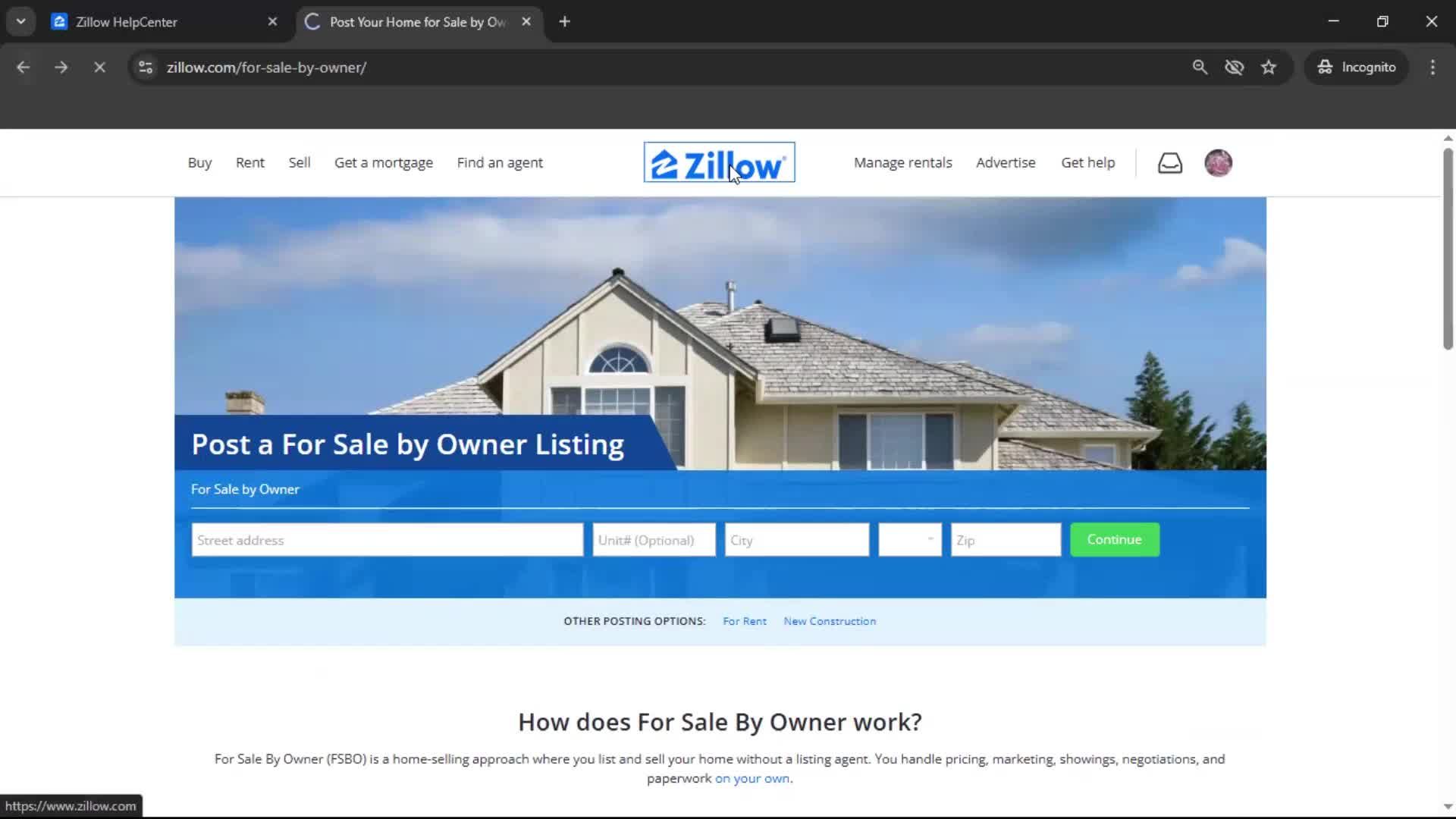 General browsing screenshot