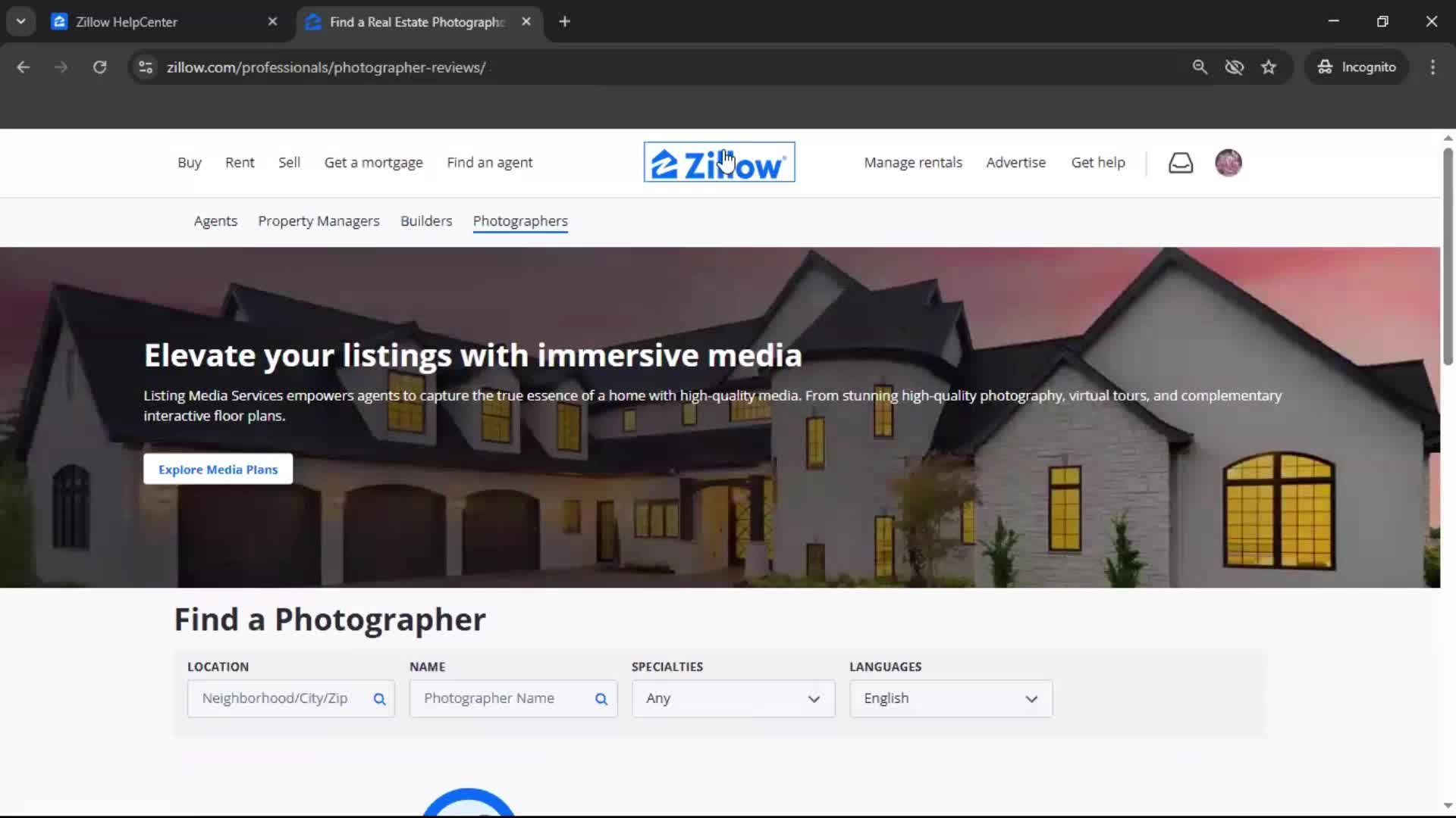 General browsing screenshot
