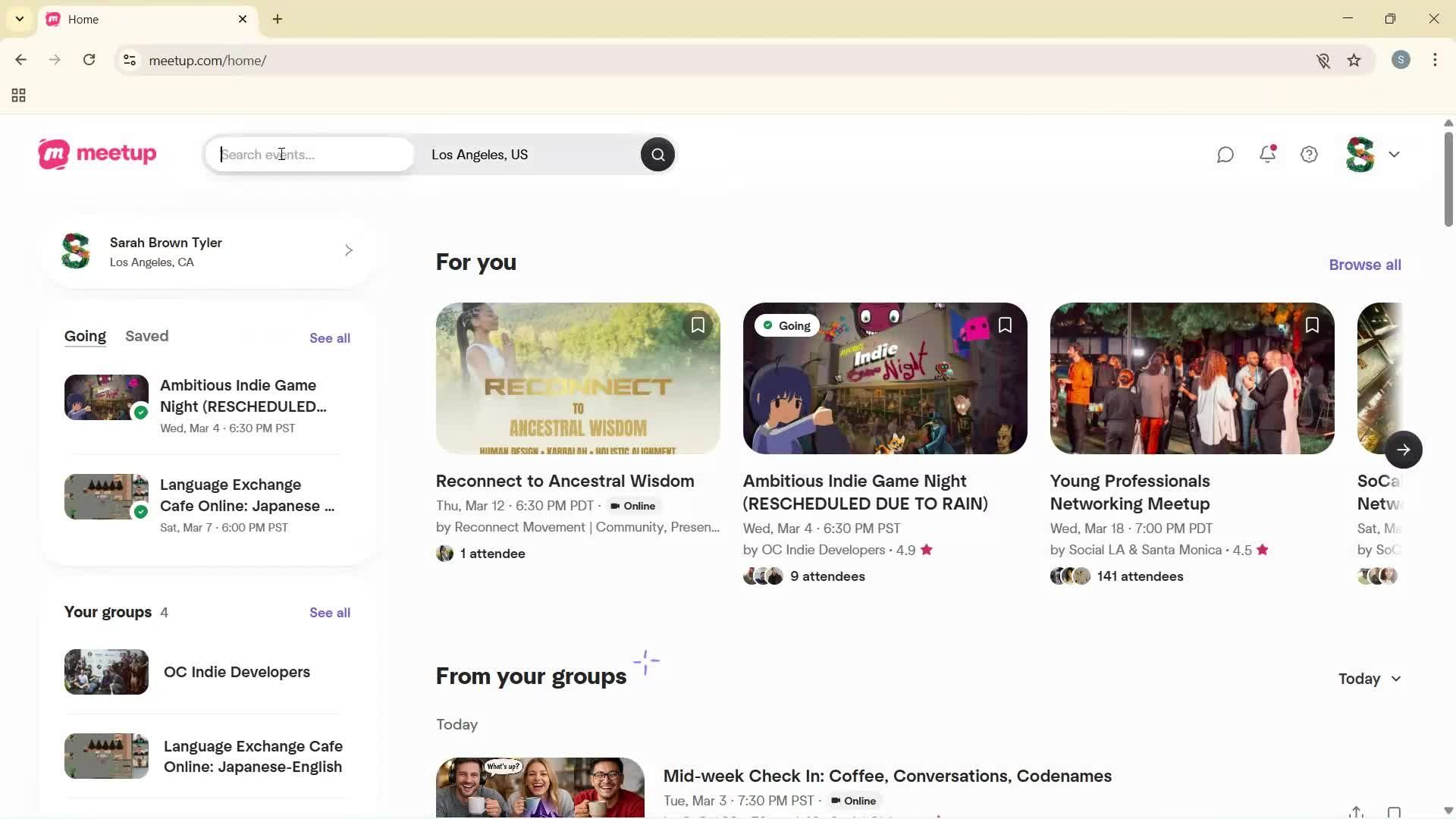 General browsing on Meetup video thumbnail