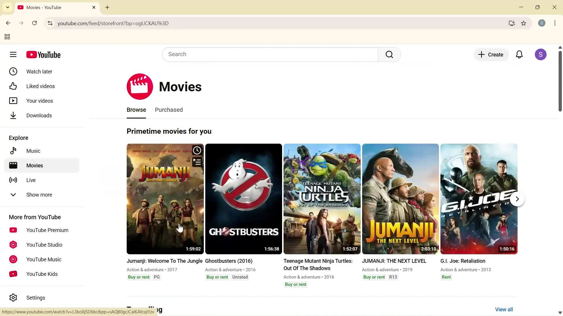 General browsing screenshot