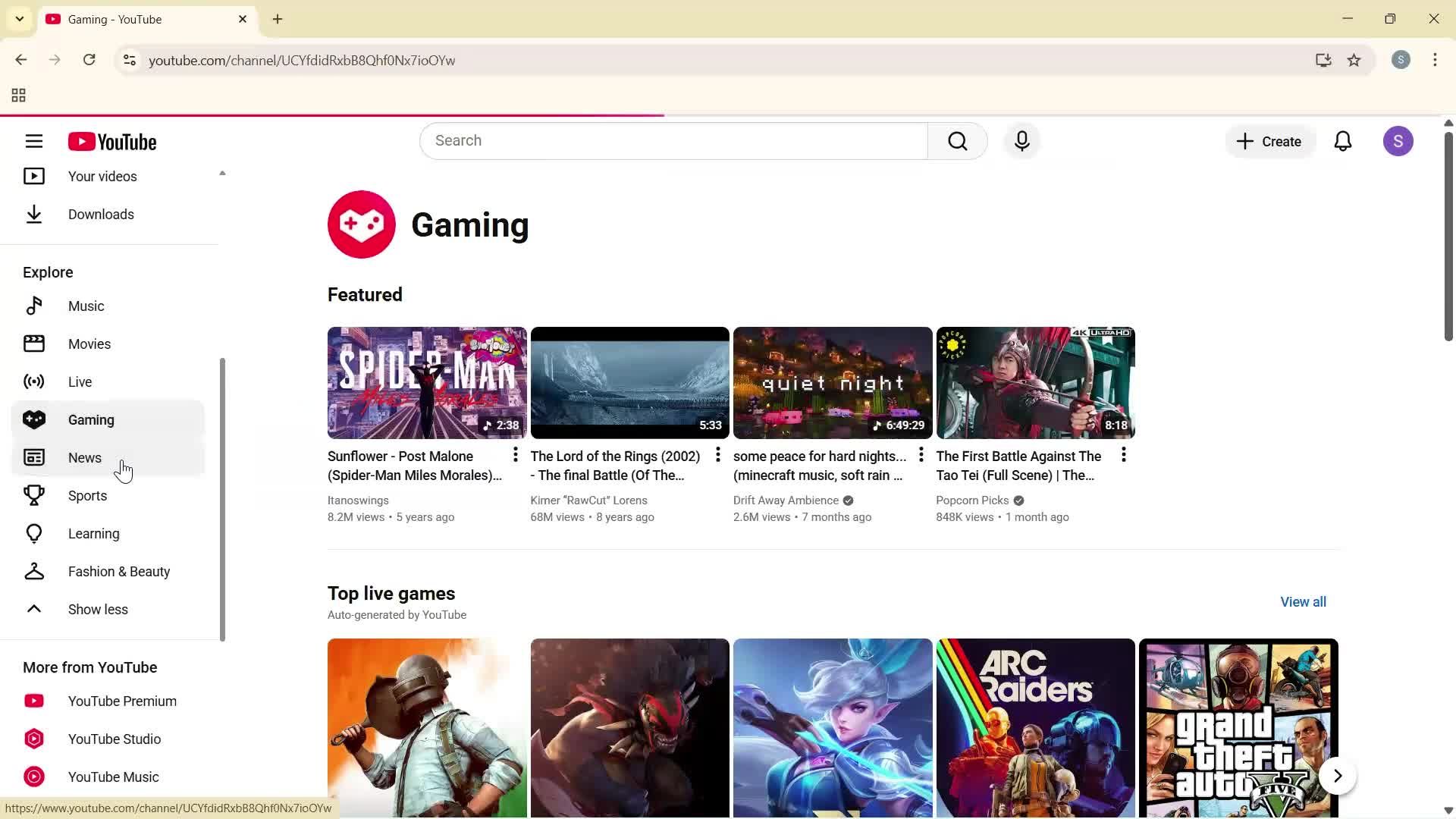 General browsing screenshot