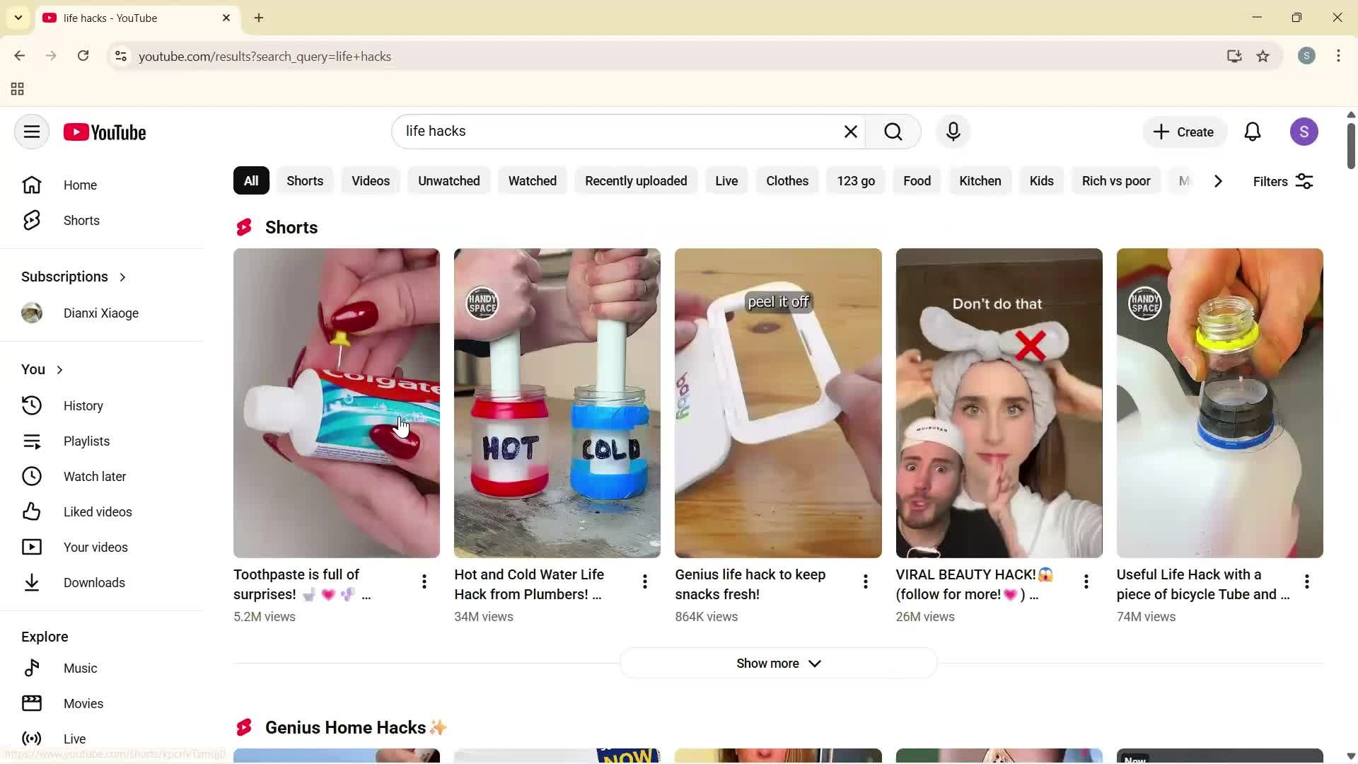 General browsing screenshot