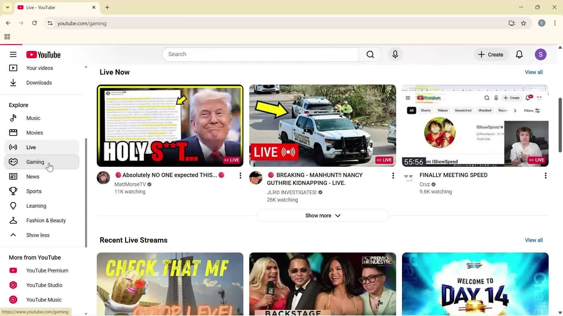 General browsing screenshot