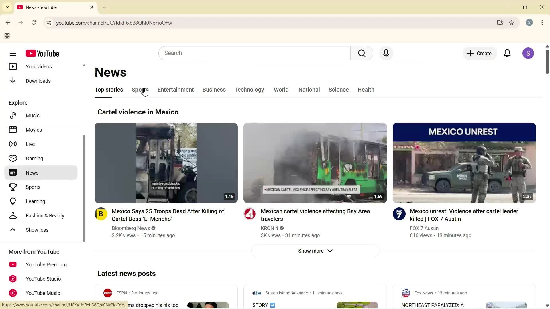 General browsing screenshot