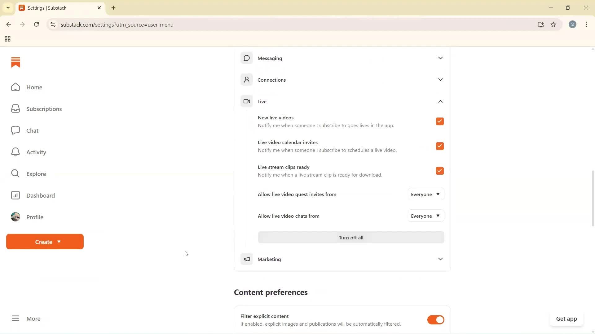 General browsing screenshot