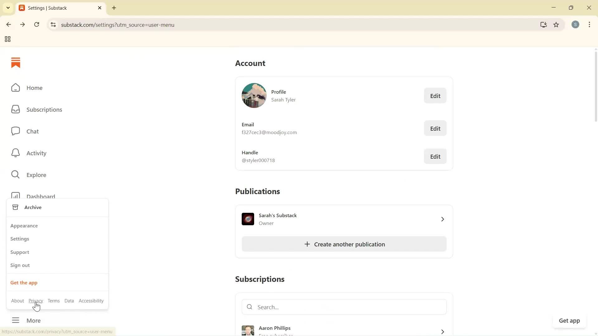General browsing screenshot