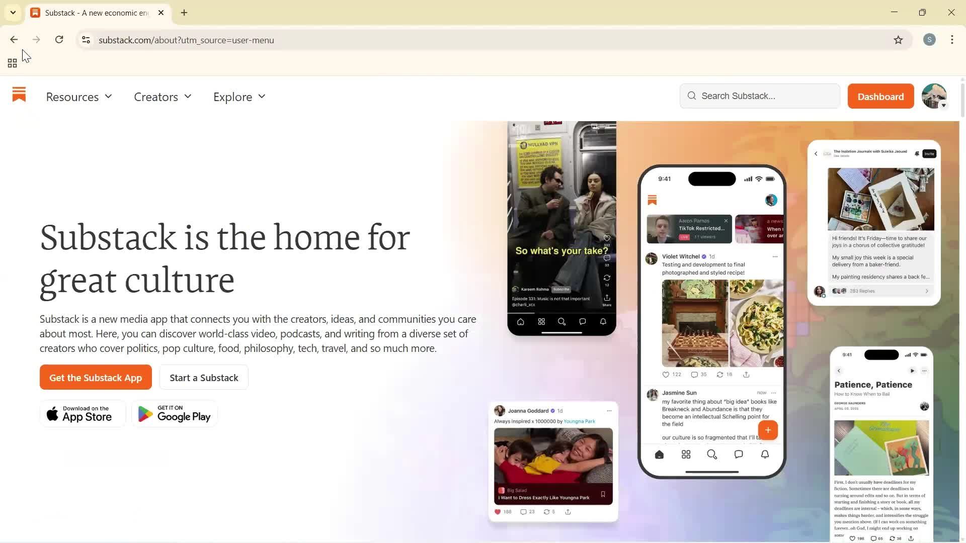 General browsing screenshot