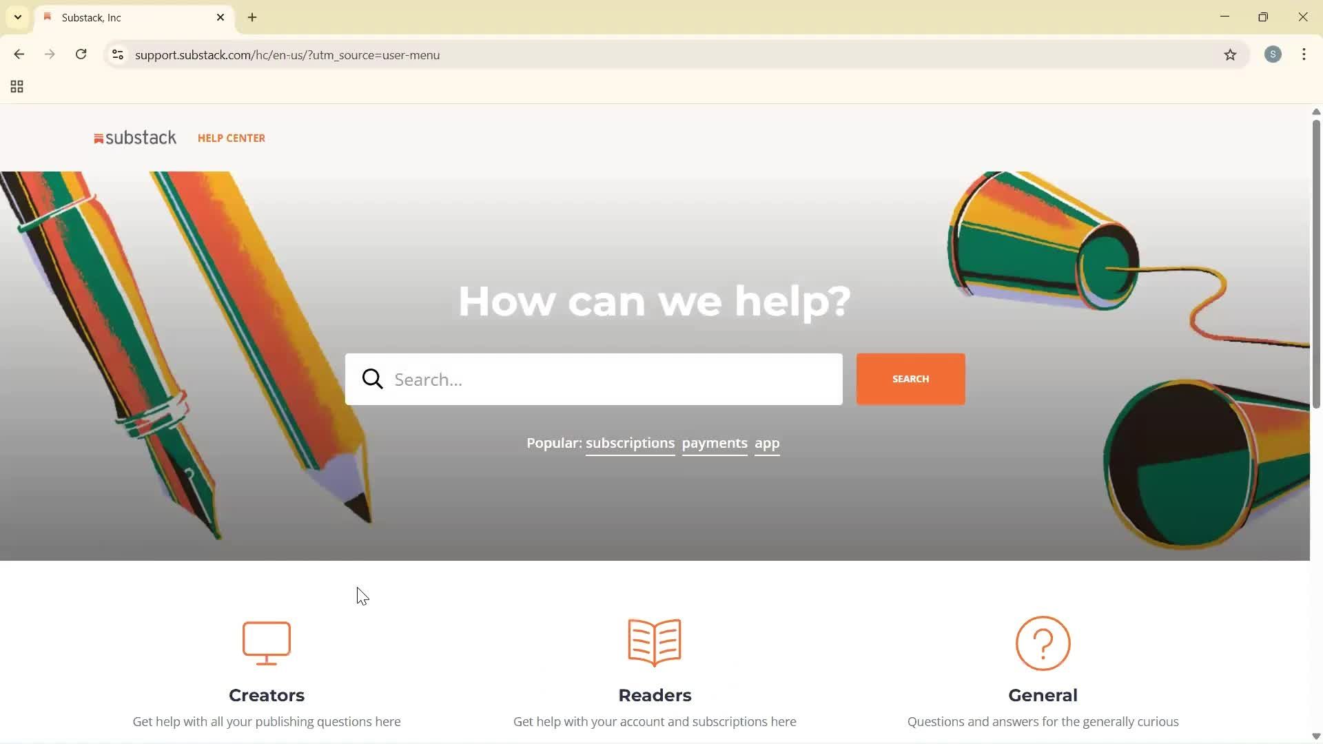 General browsing screenshot