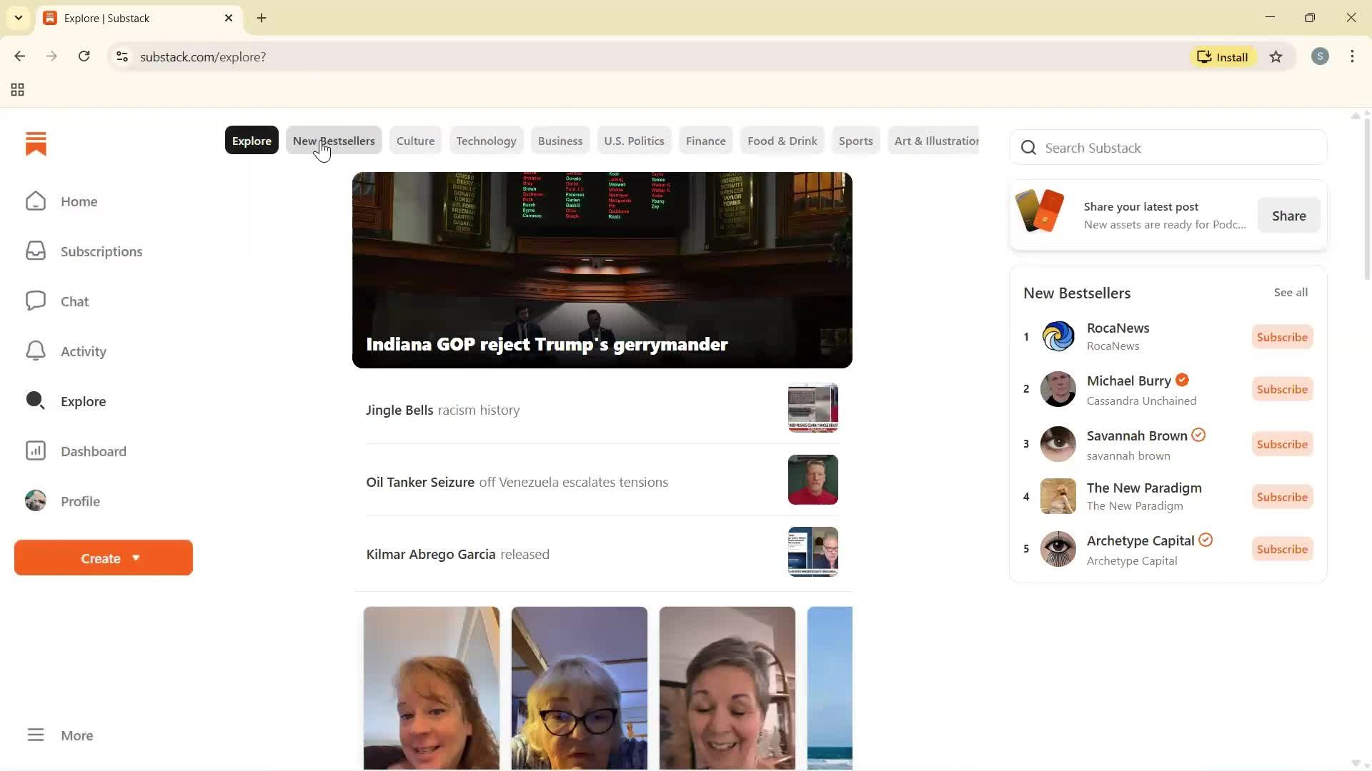 General browsing screenshot