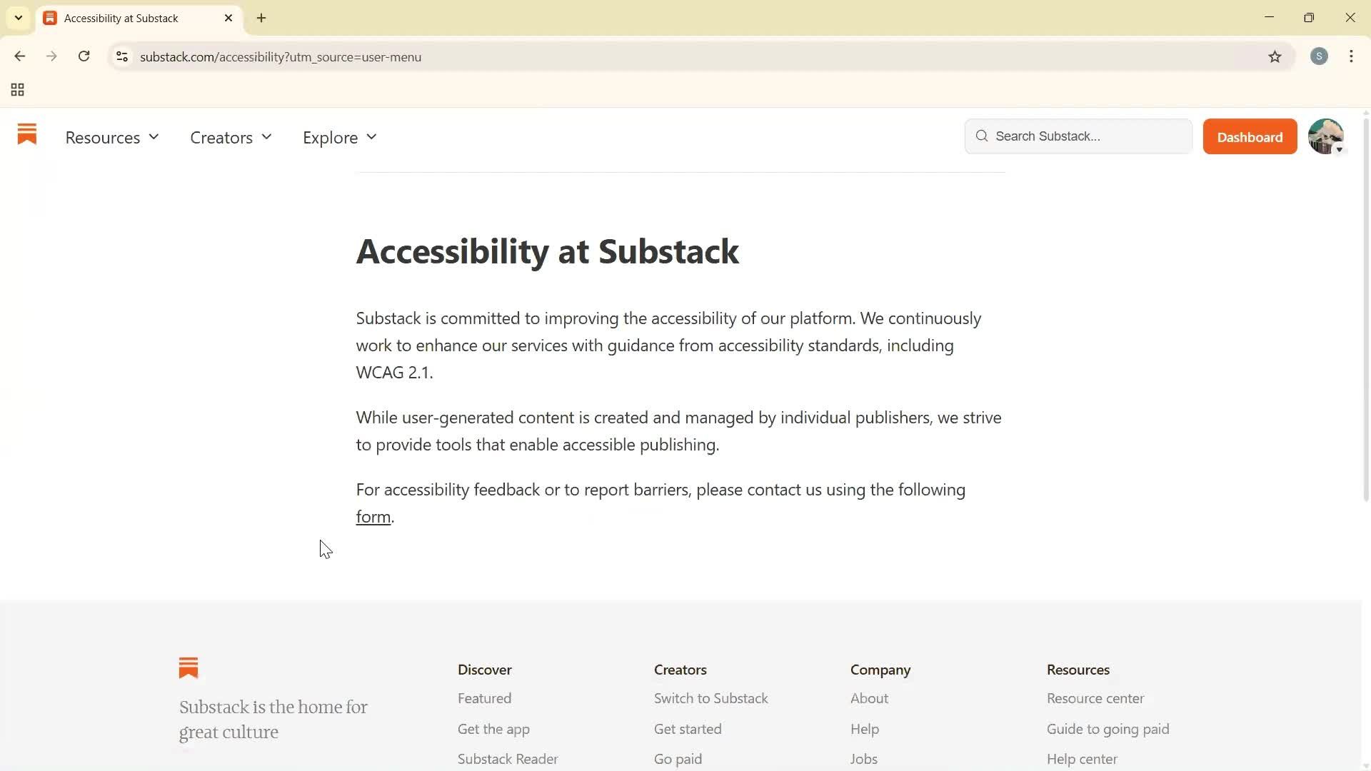 General browsing screenshot