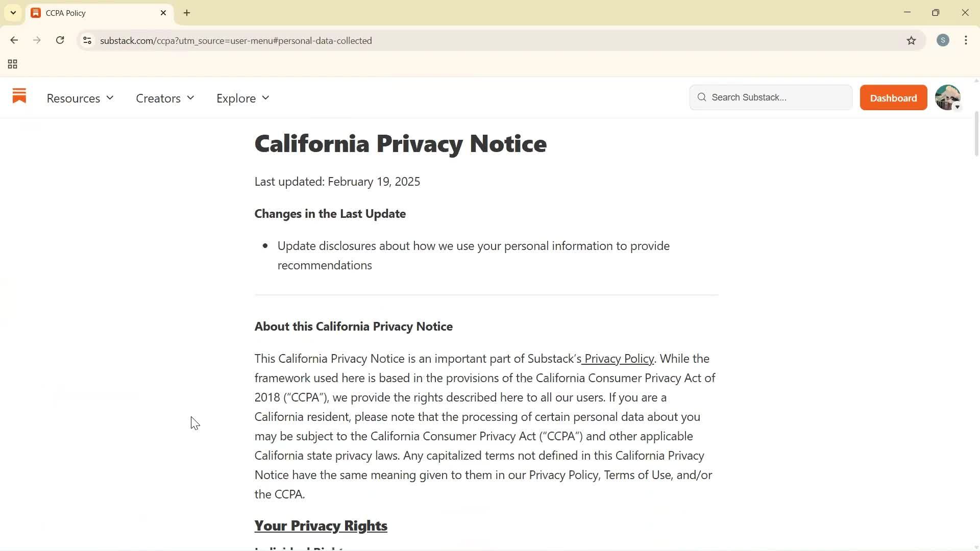 General browsing screenshot