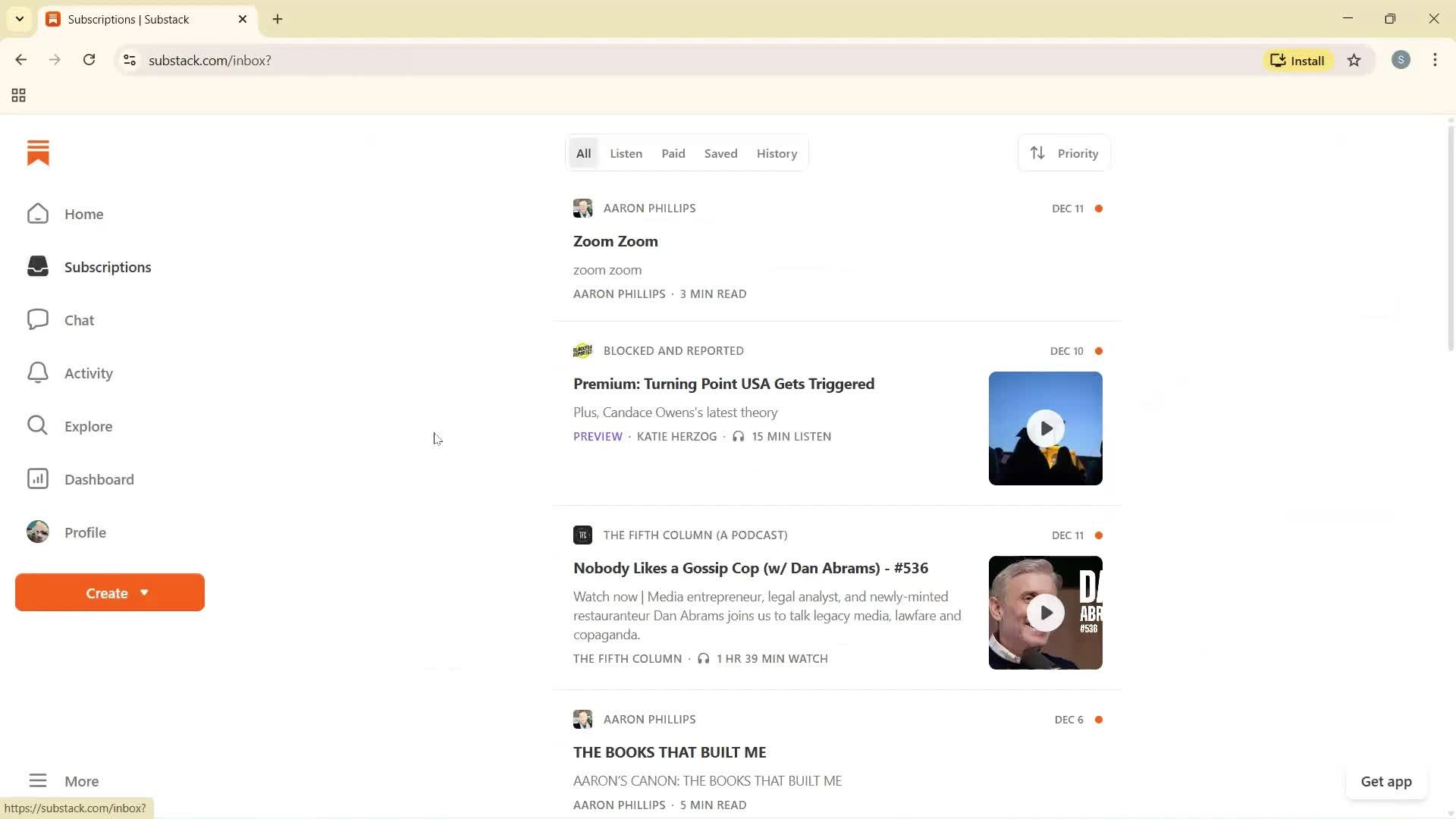 General browsing screenshot