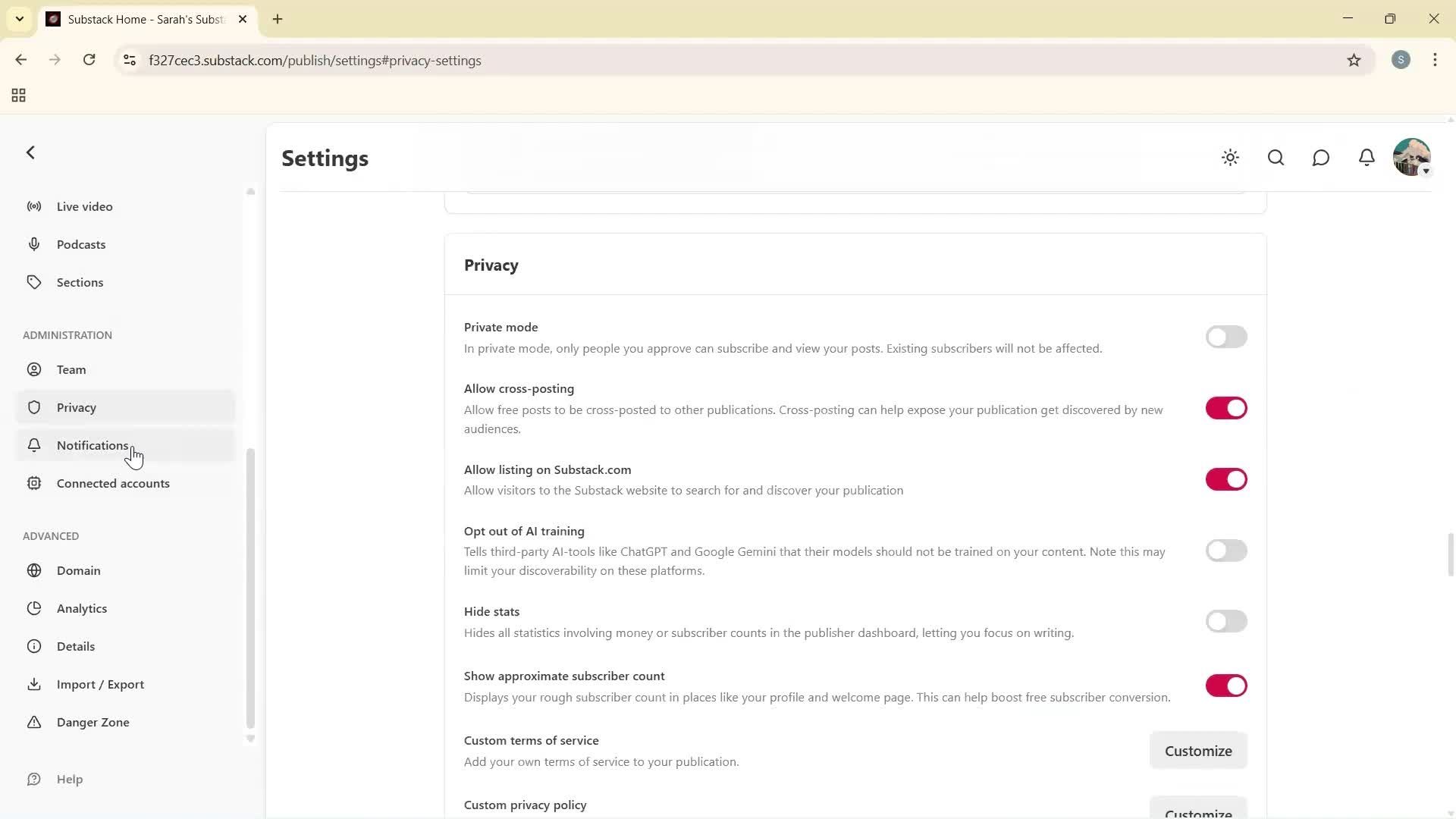 General browsing screenshot