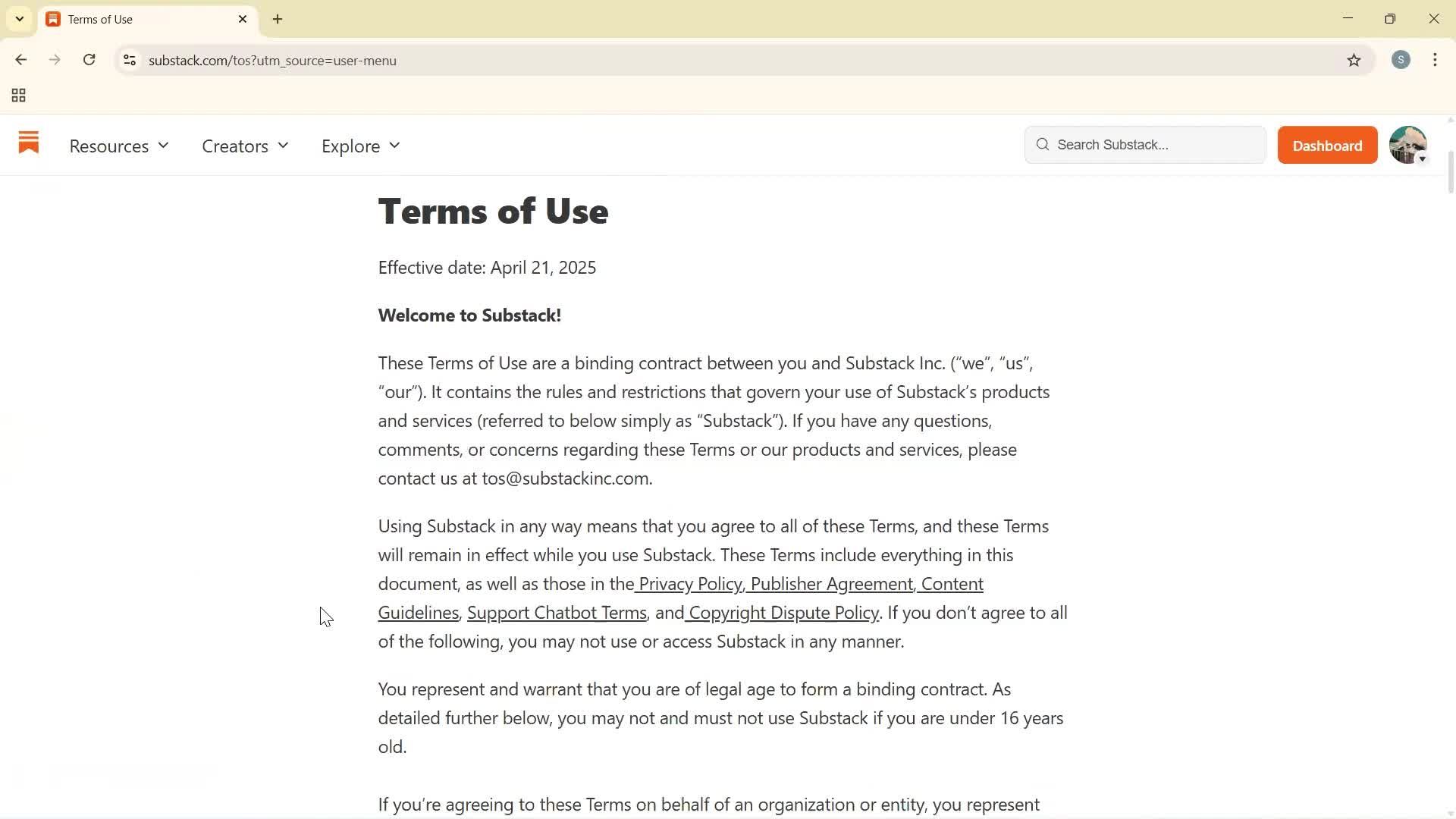 General browsing screenshot