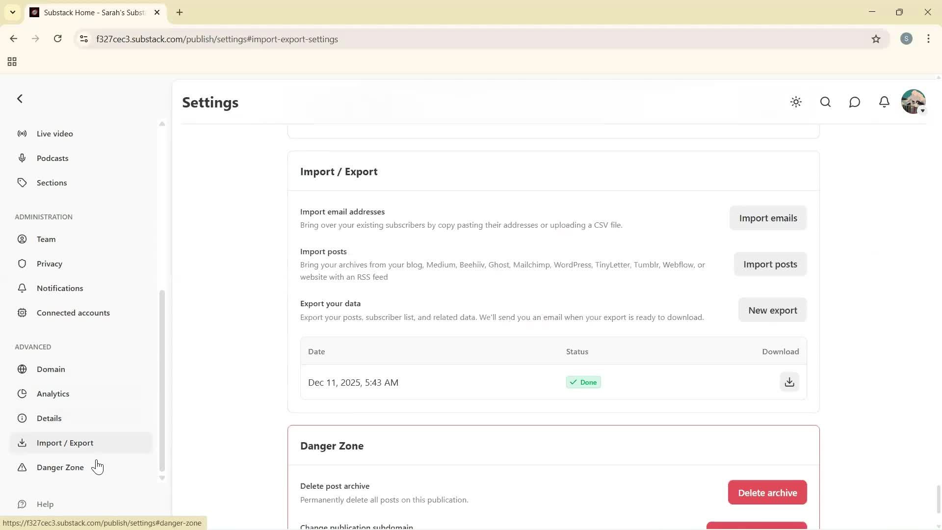 General browsing screenshot