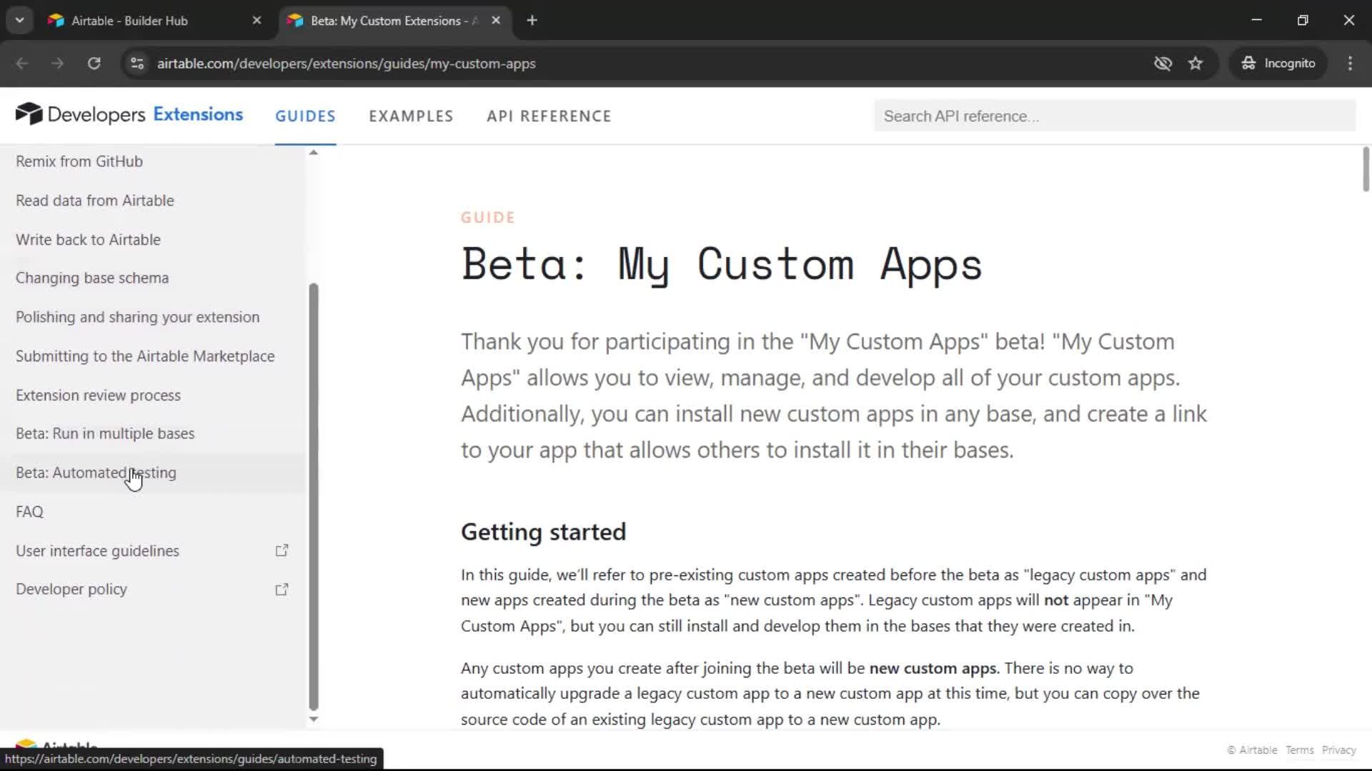 General browsing screenshot