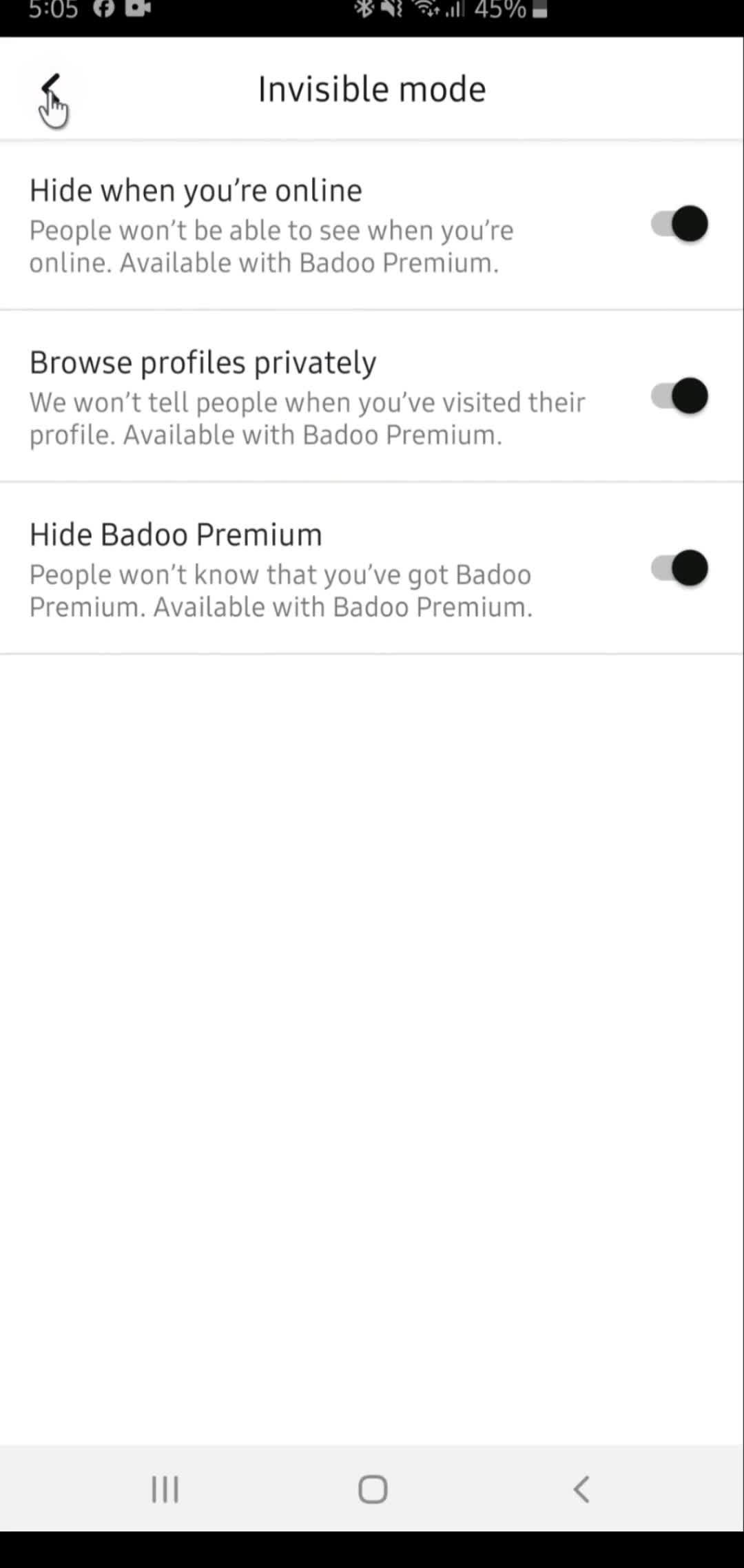 General browsing on Badoo video thumbnail