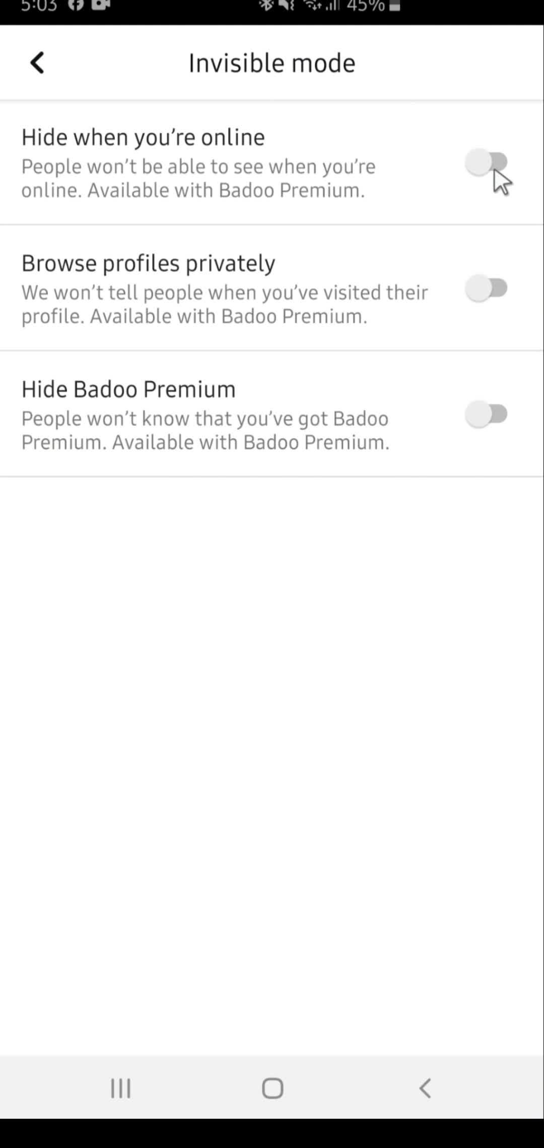 General browsing on Badoo video thumbnail