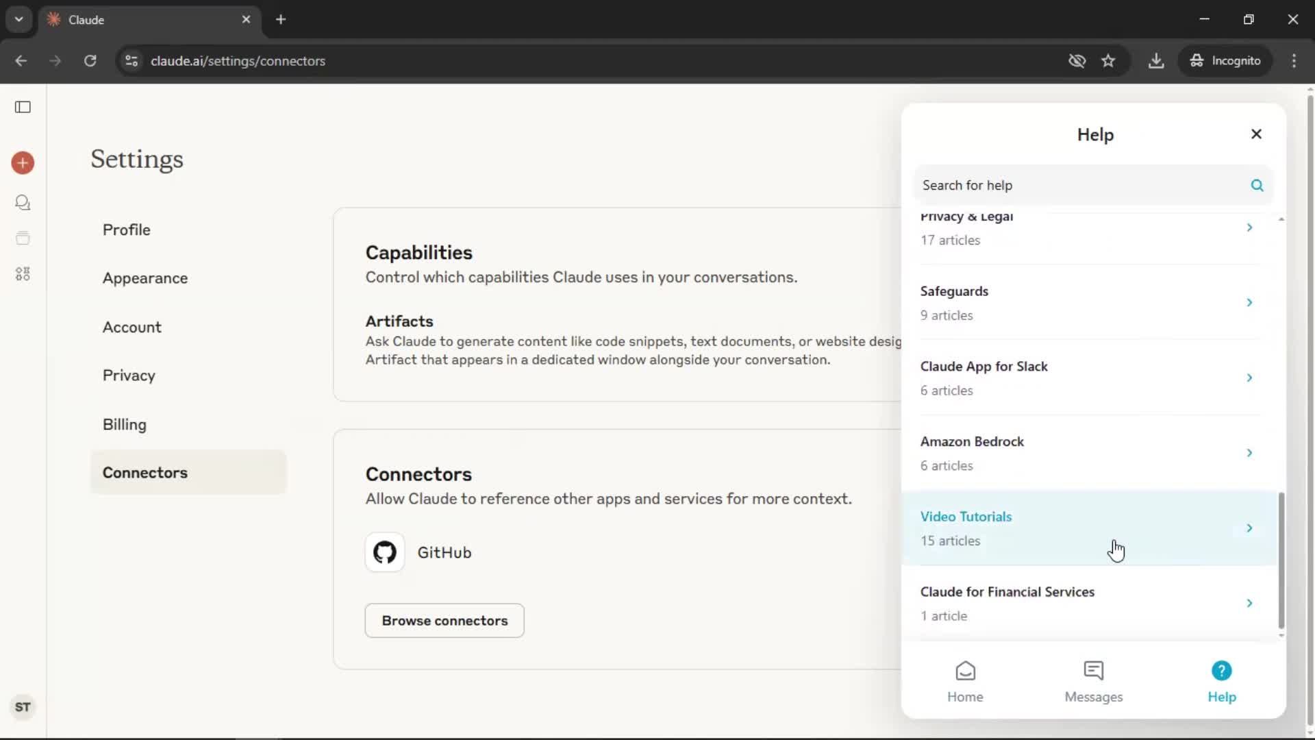 General browsing screenshot