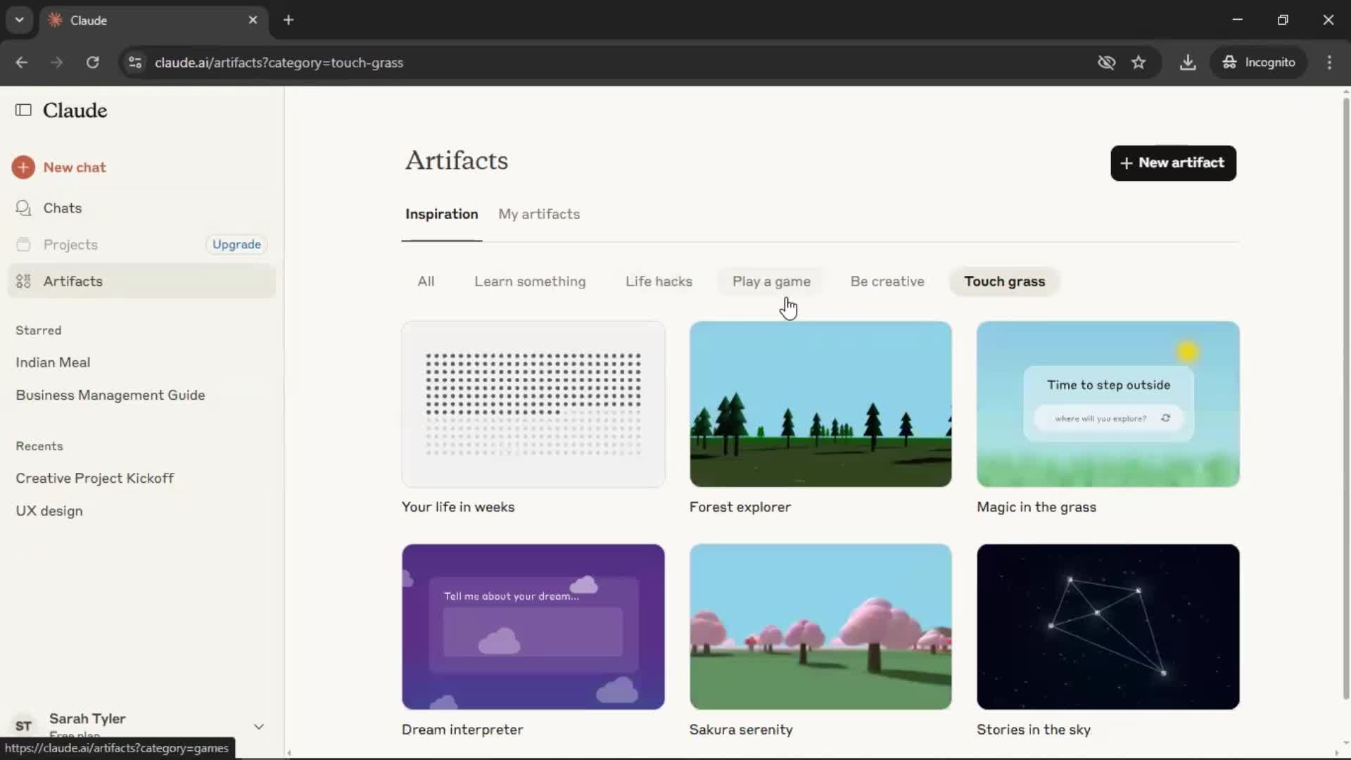 General browsing screenshot