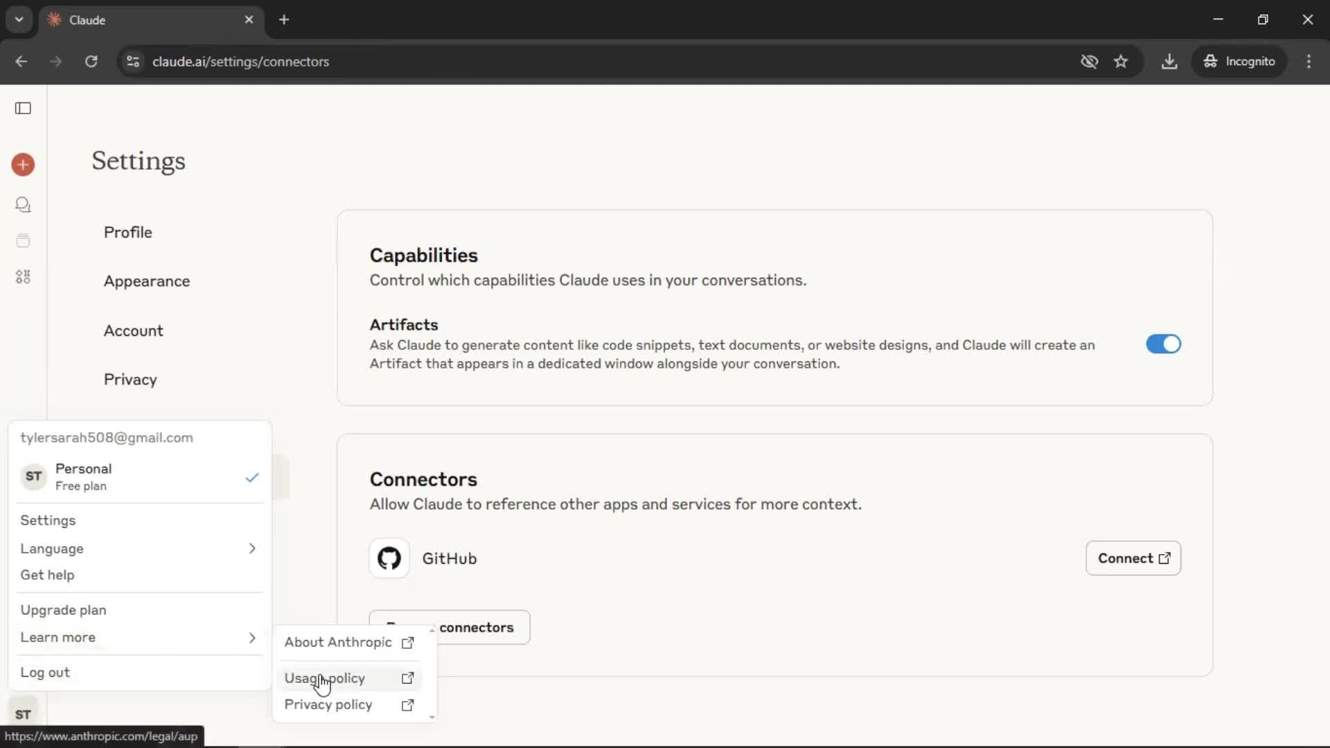 General browsing screenshot