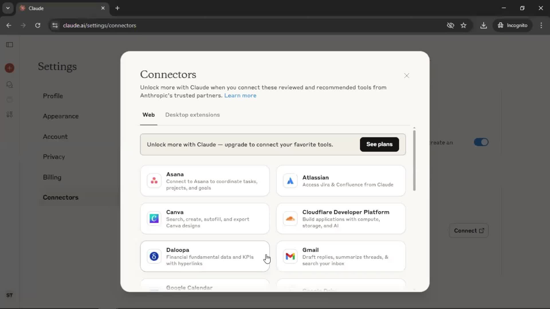 General browsing screenshot