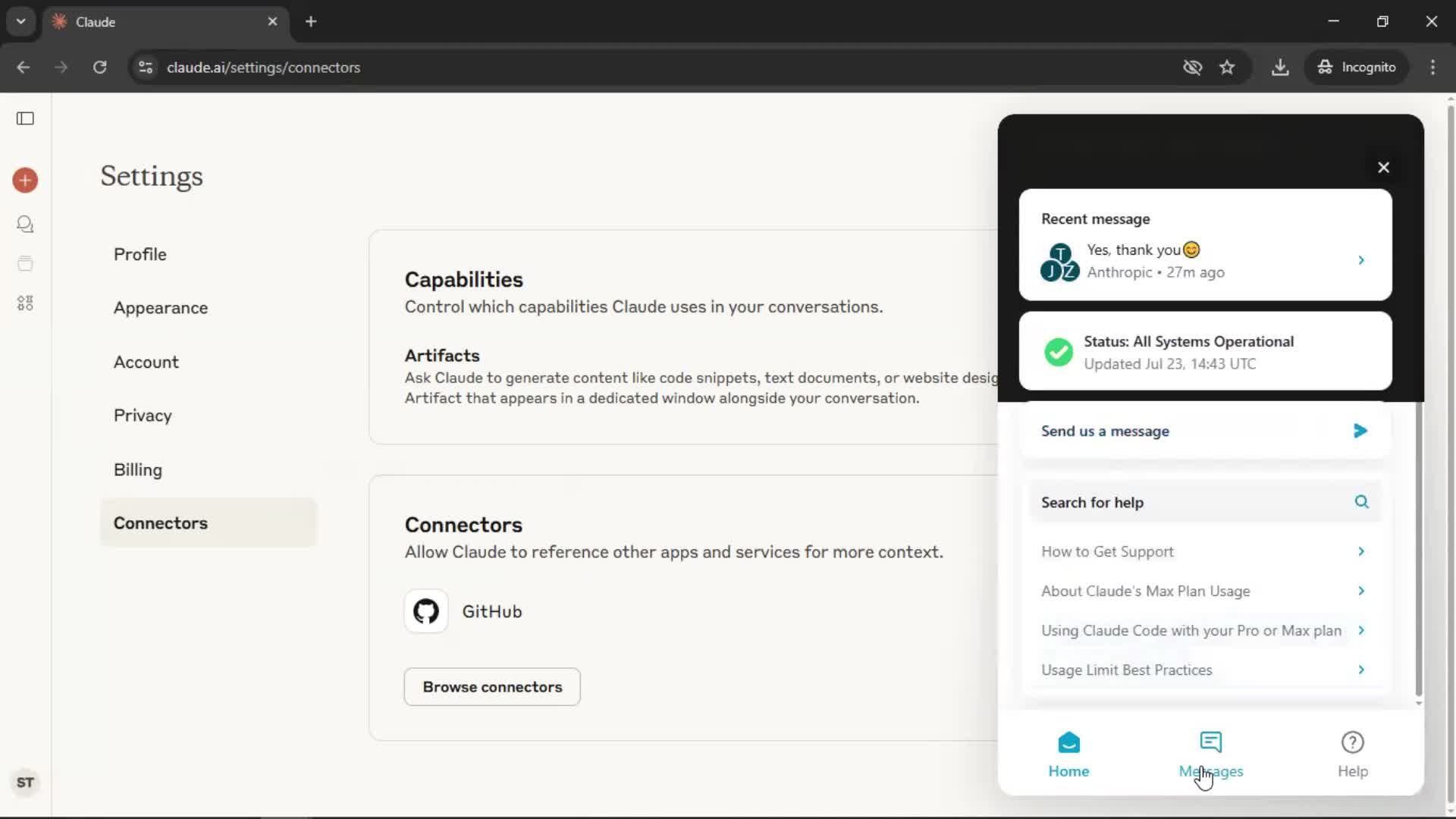General browsing screenshot