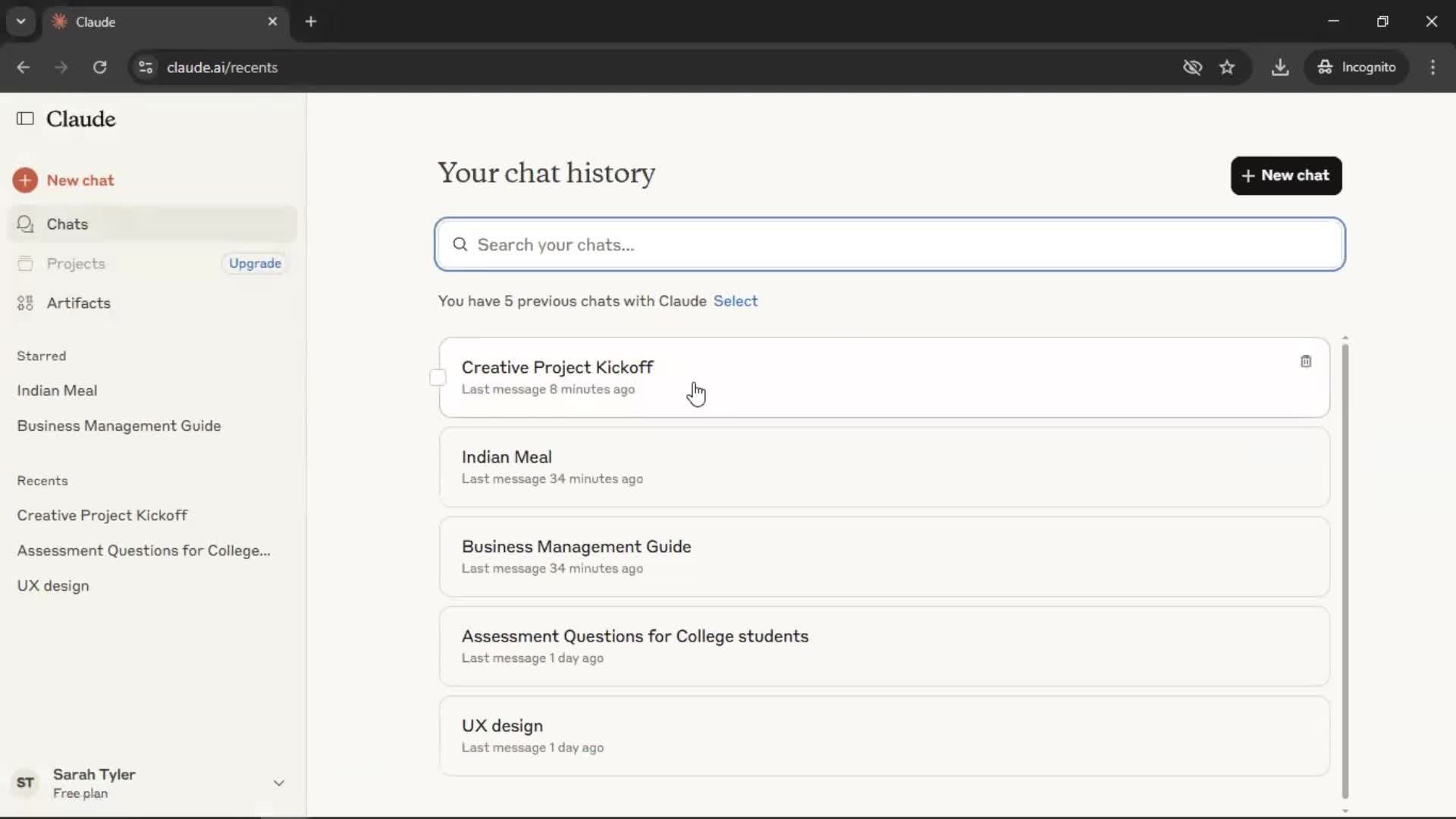 General browsing screenshot