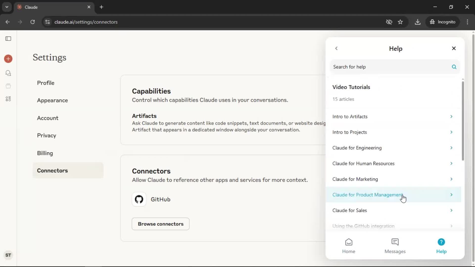 General browsing screenshot
