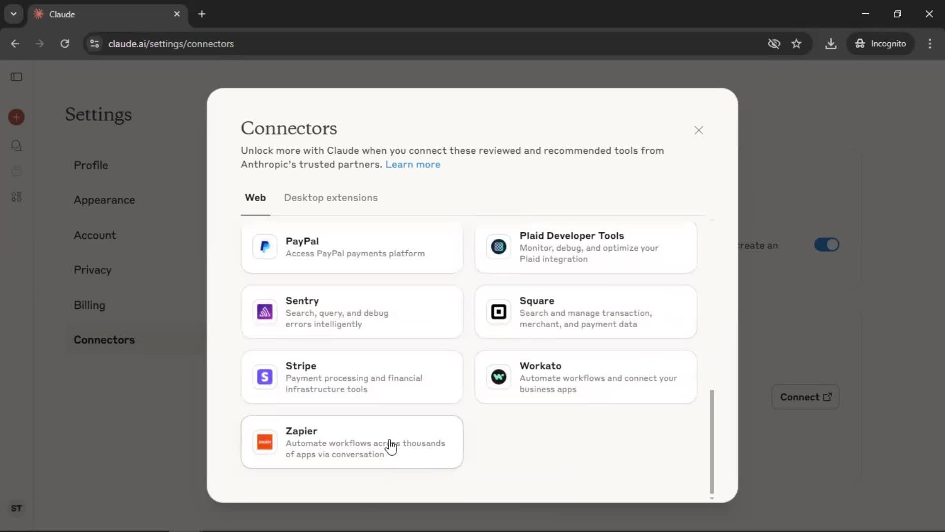 General browsing screenshot
