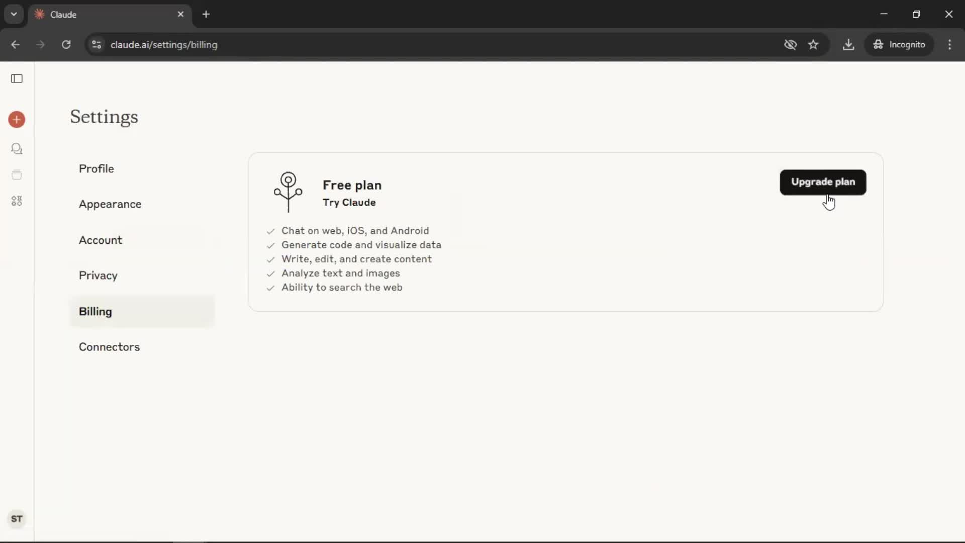 General browsing screenshot