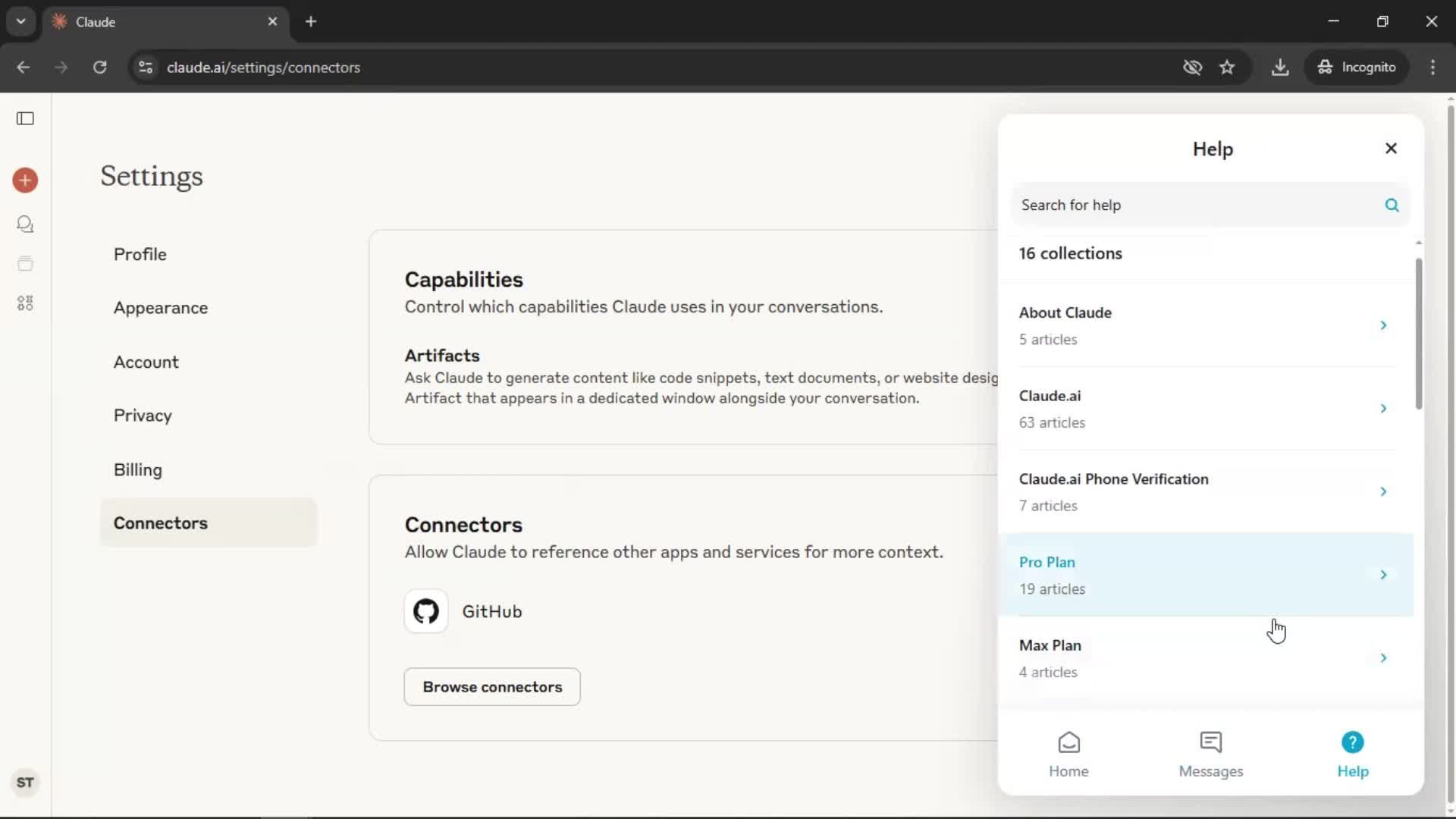 General browsing screenshot