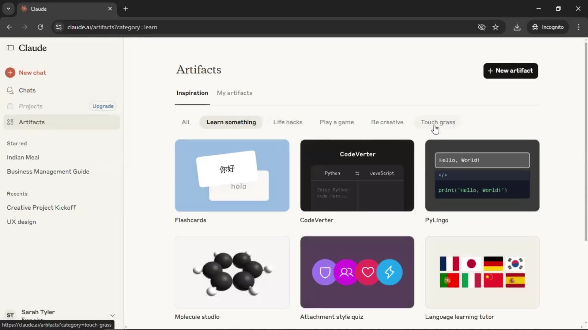 General browsing screenshot