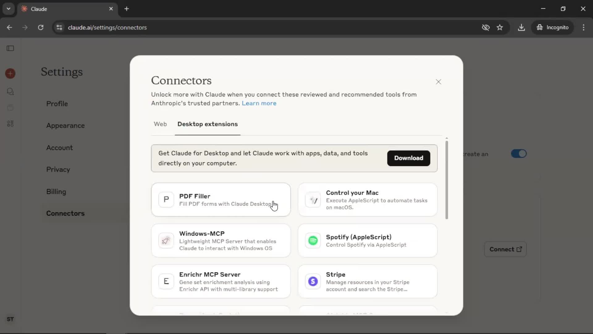 General browsing screenshot