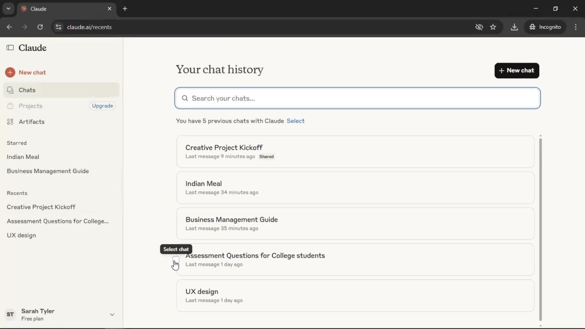 General browsing screenshot