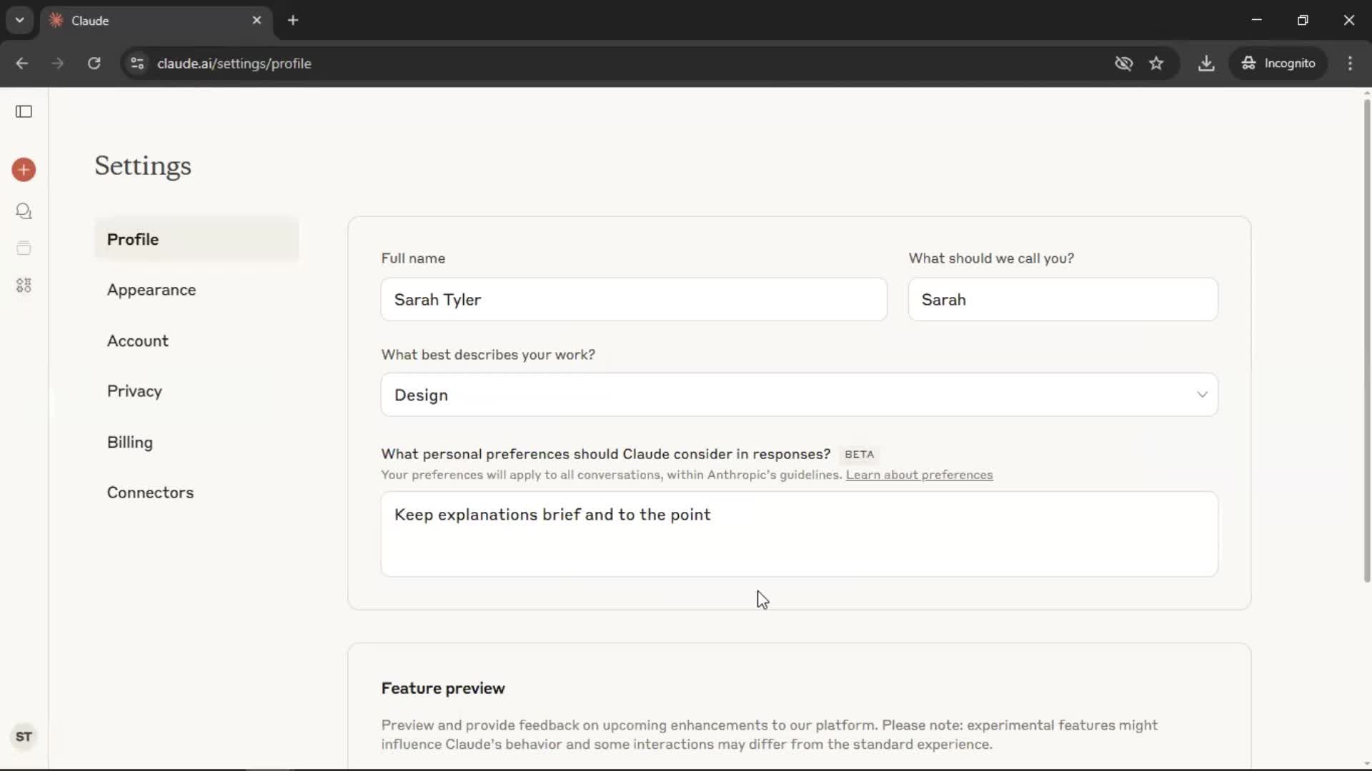 General browsing screenshot