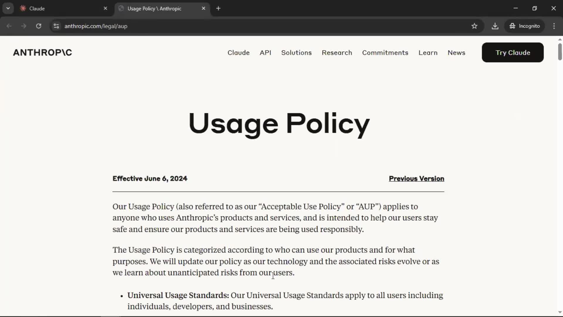General browsing screenshot